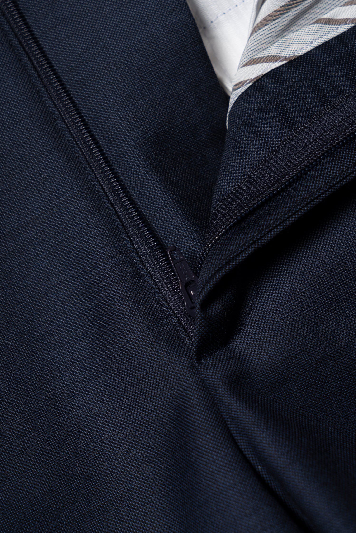 MTO Navy Sharkskin 17 Micron 130s Suit #406