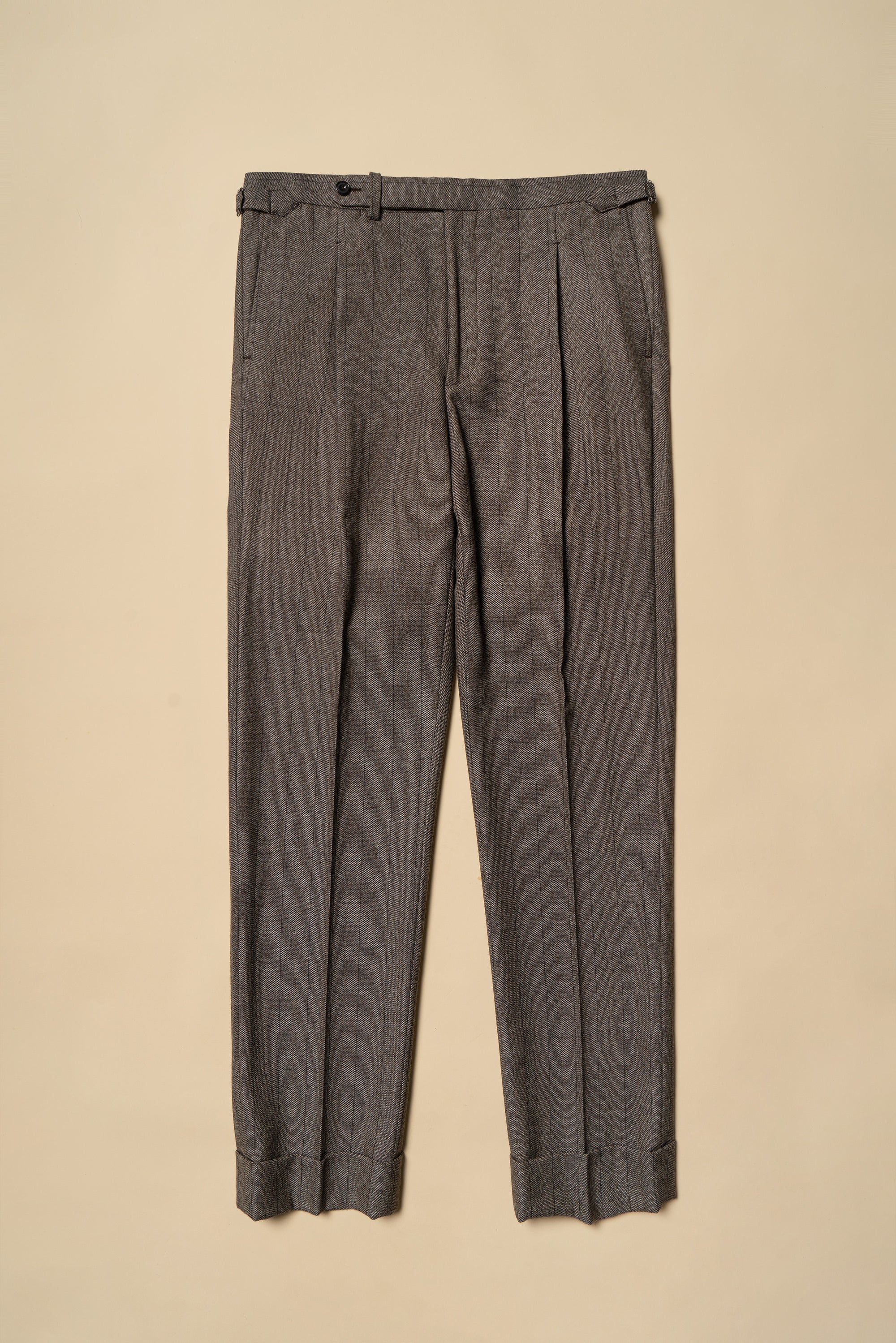 MTO Brown Herringbone Flannel Suit #372