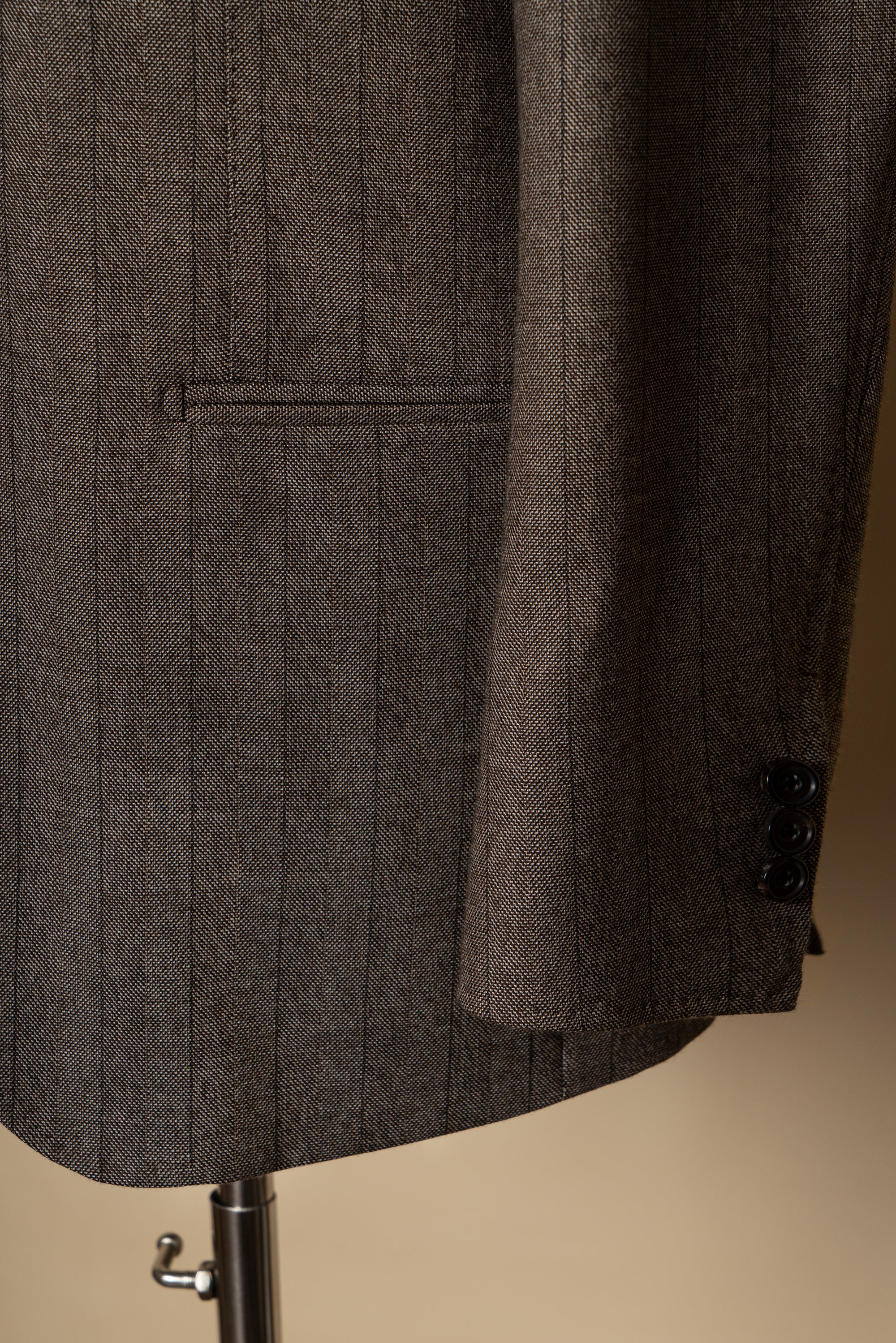 MTO Brown Herringbone Flannel Suit #372