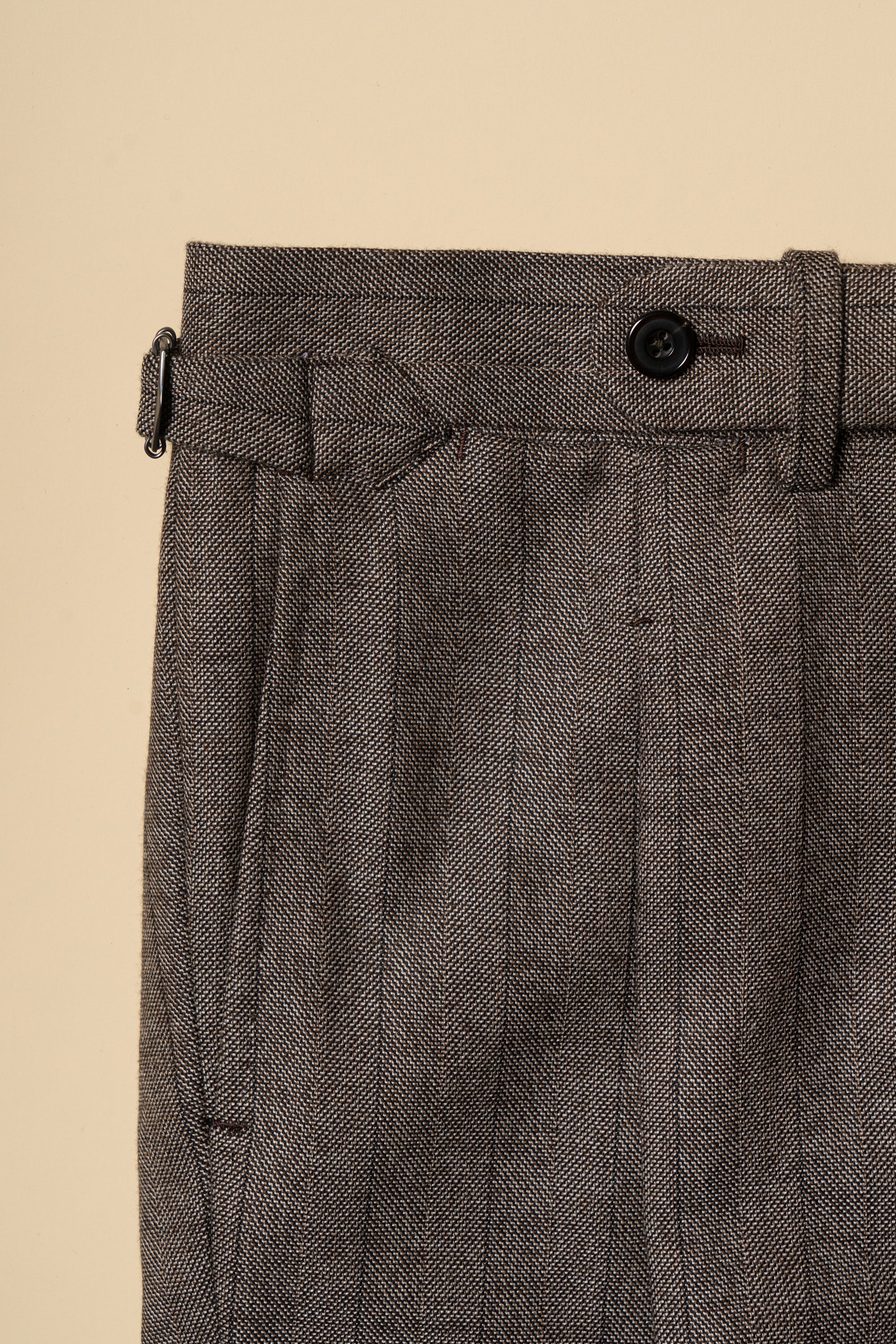 MTO Brown Herringbone Flannel Suit #372