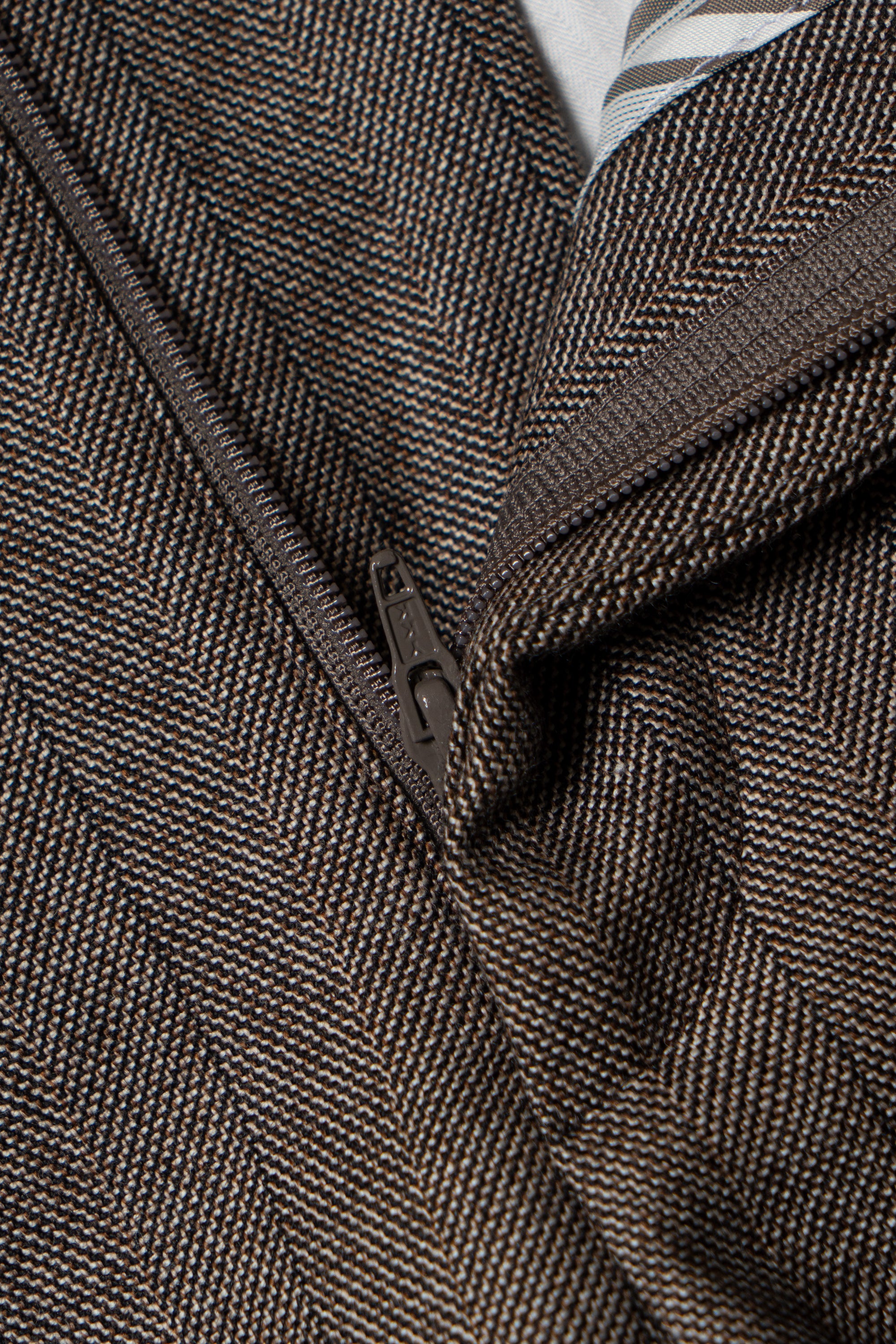 MTO Brown Herringbone Flannel Suit #372