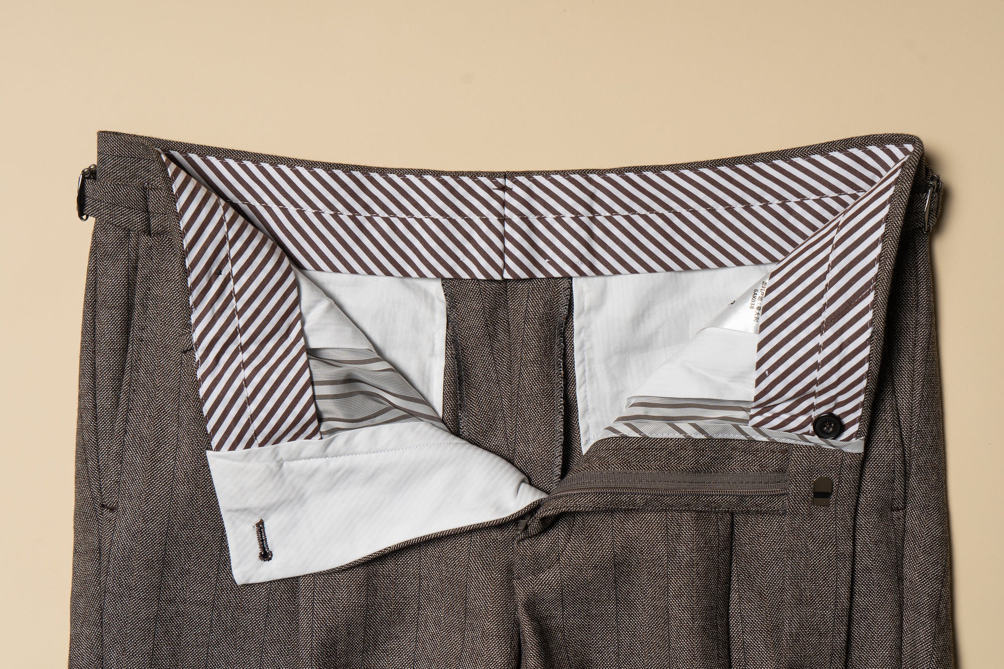 MTO Brown Herringbone Flannel Suit #372