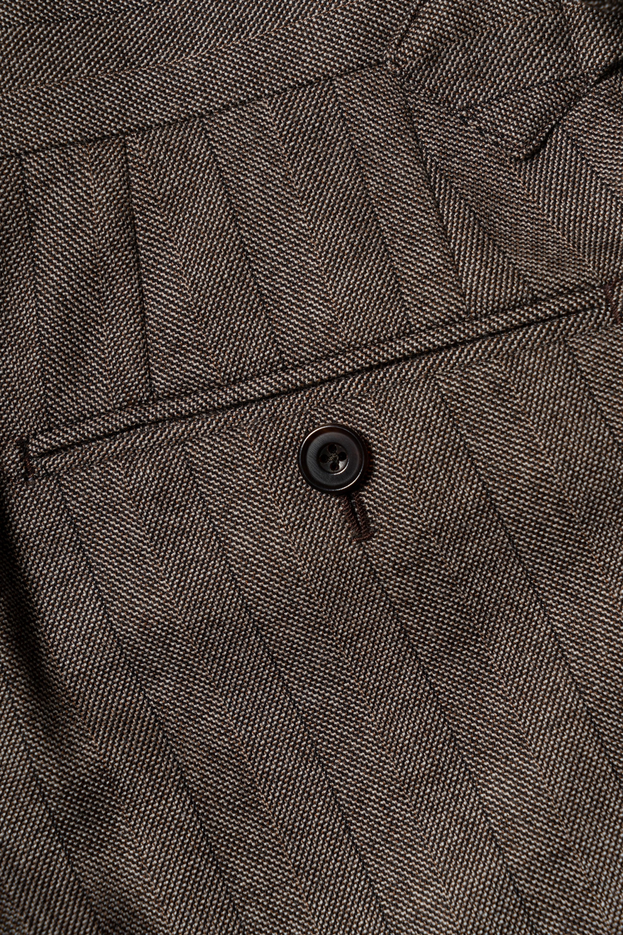 MTO Brown Herringbone Flannel Suit #372