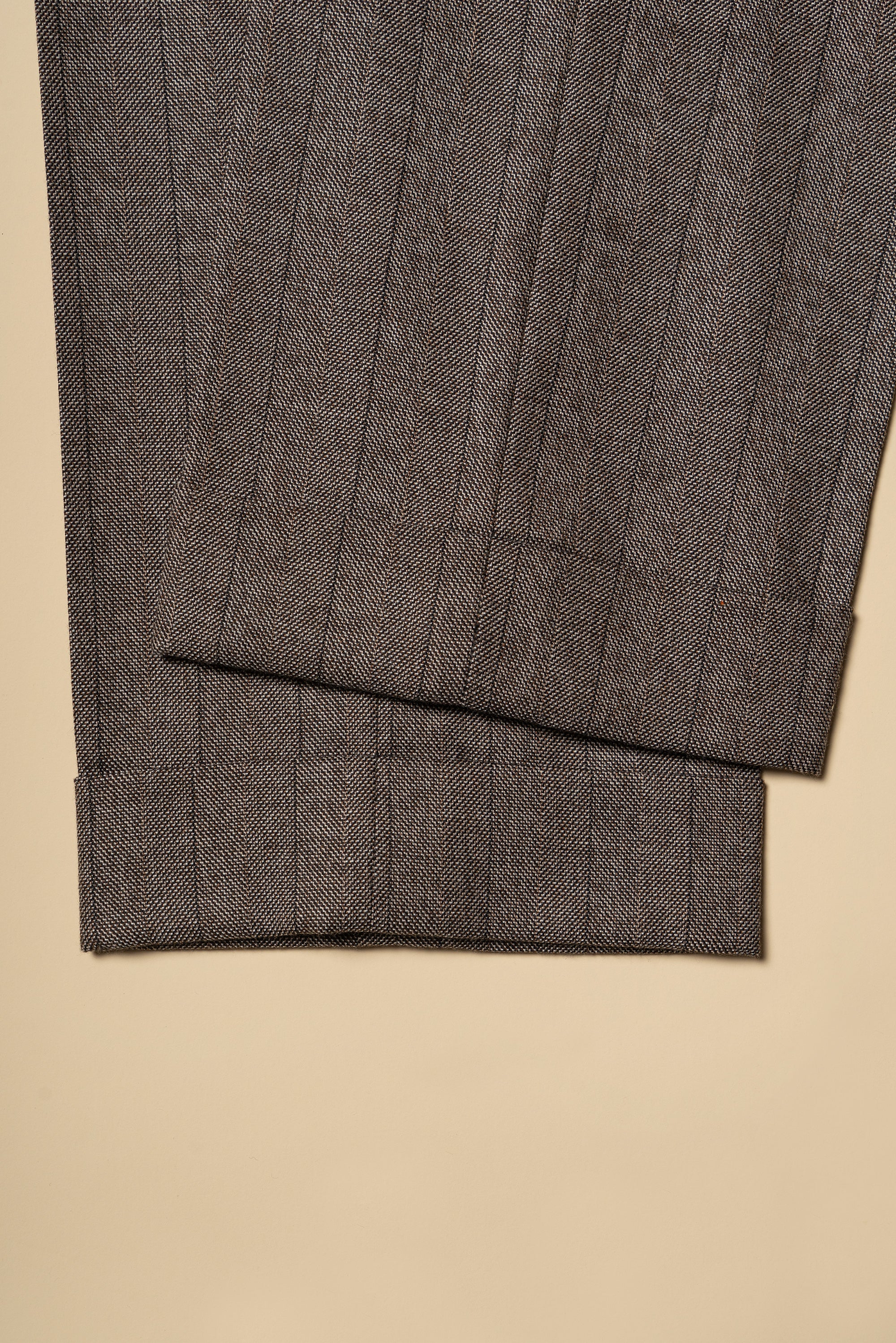 MTO Brown Herringbone Flannel Suit #372