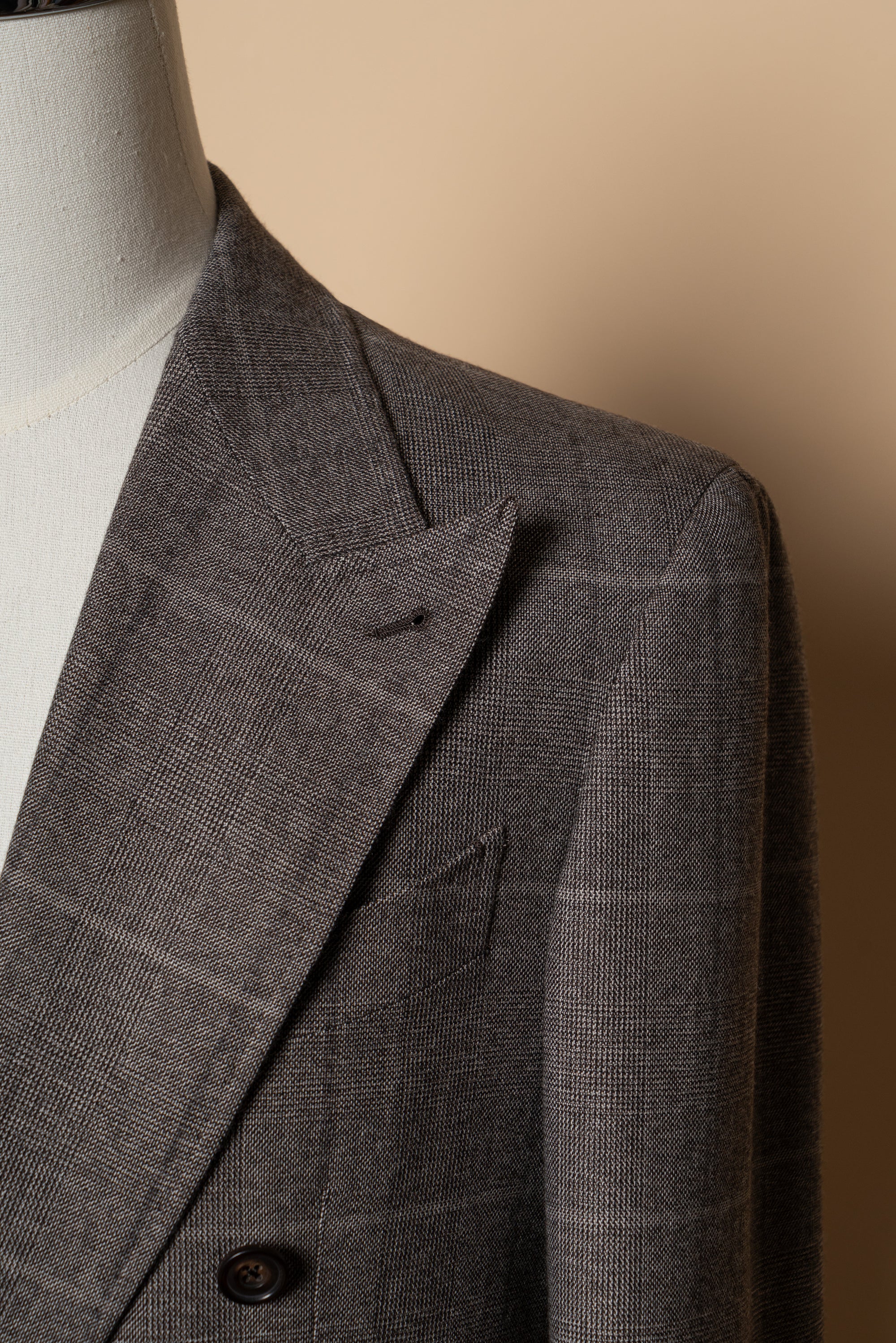 MTO Brown Glen Check Flannel Suit #373