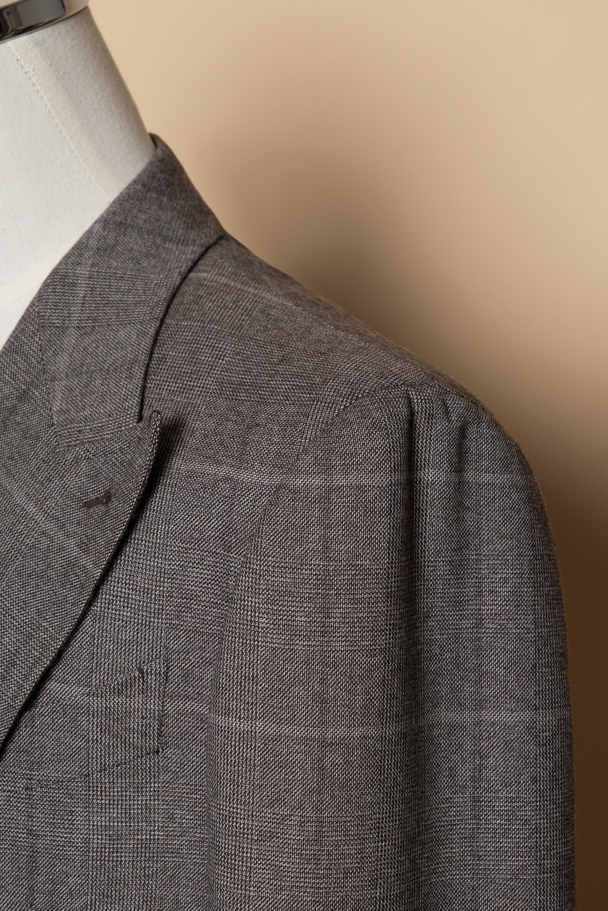 MTO Brown Glen Check Flannel Suit #373