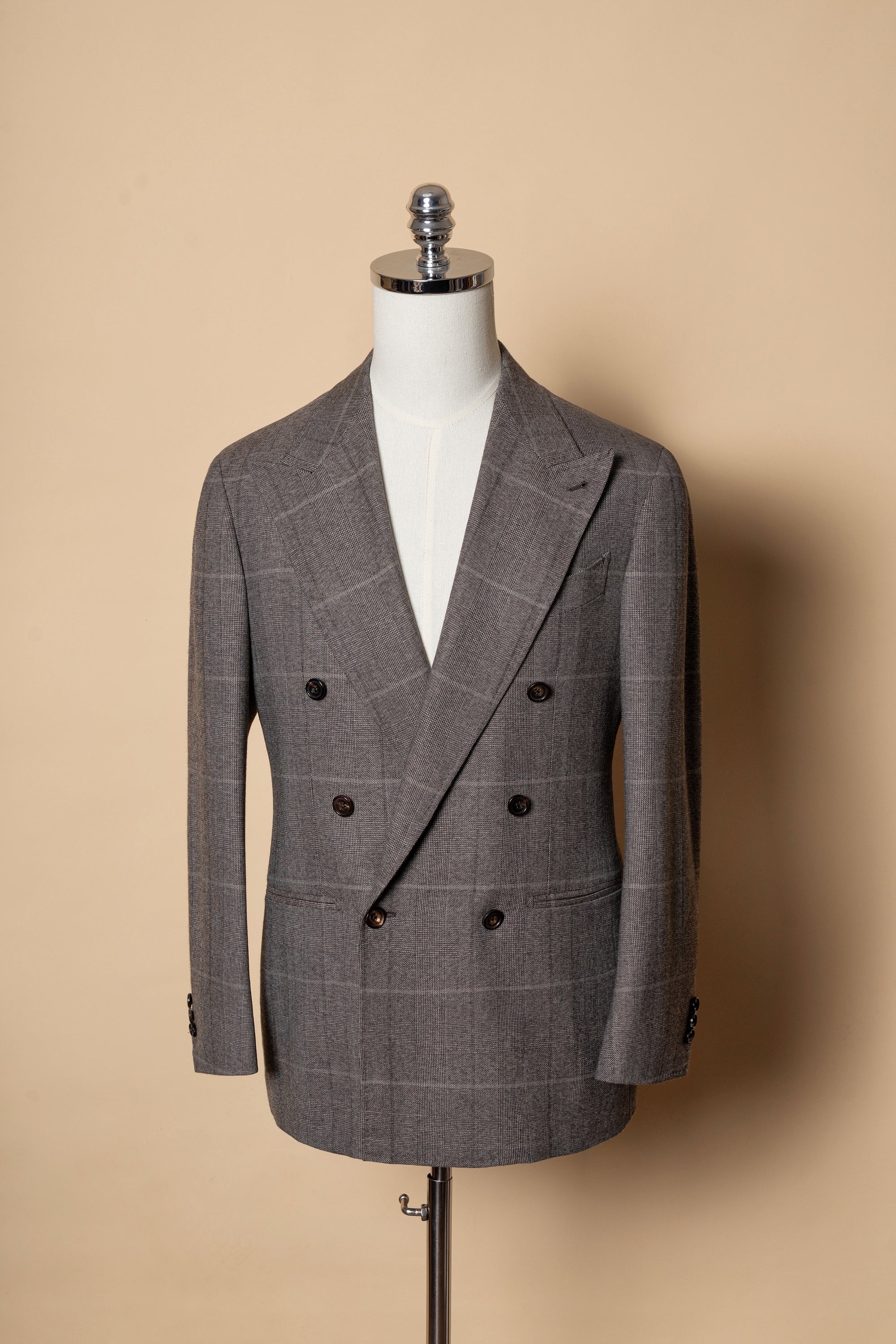 MTO Brown Glen Check Flannel Suit #373