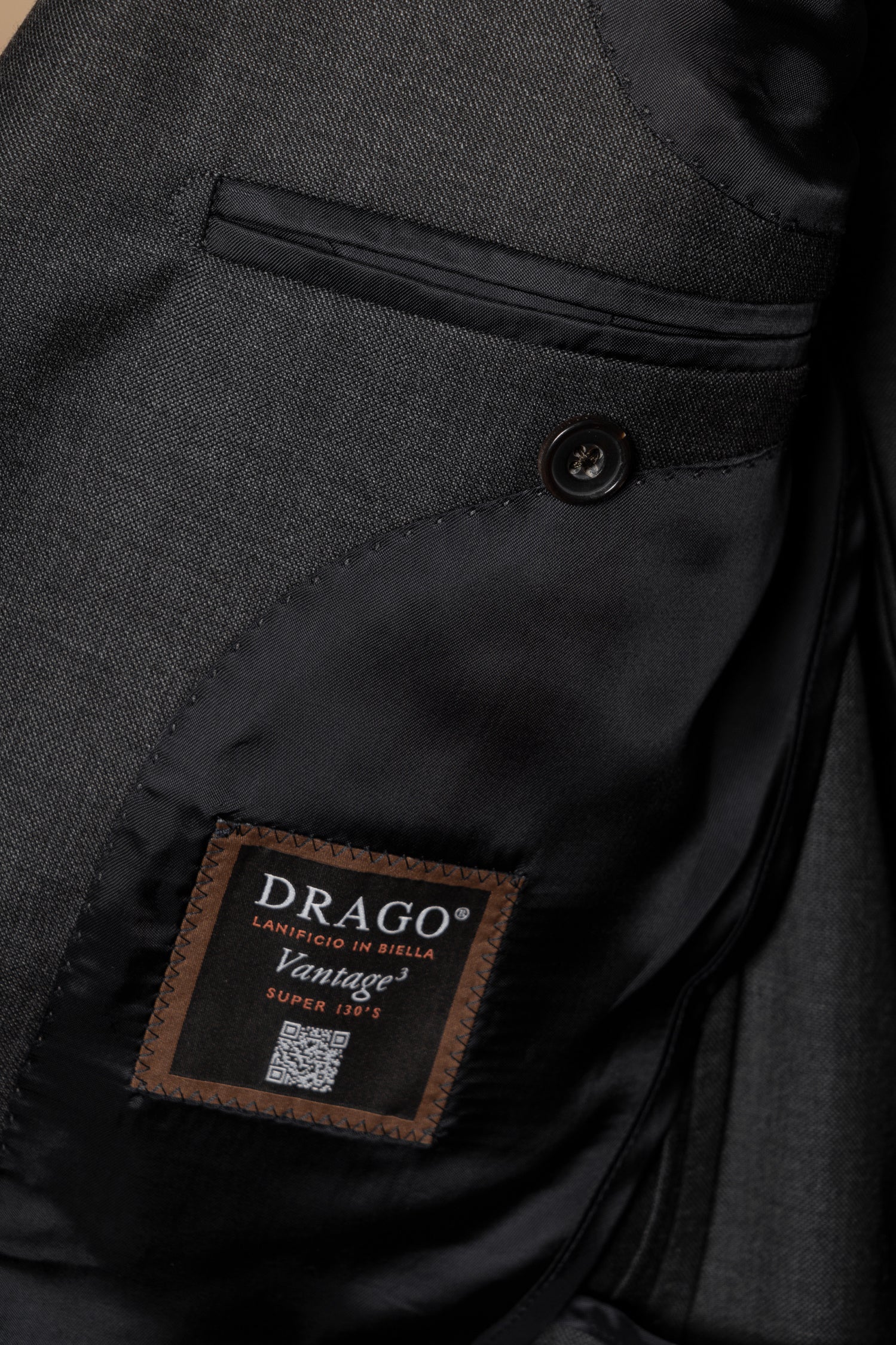 MTO Charcoal Sharkskin 17 Micron 130s Suit #405