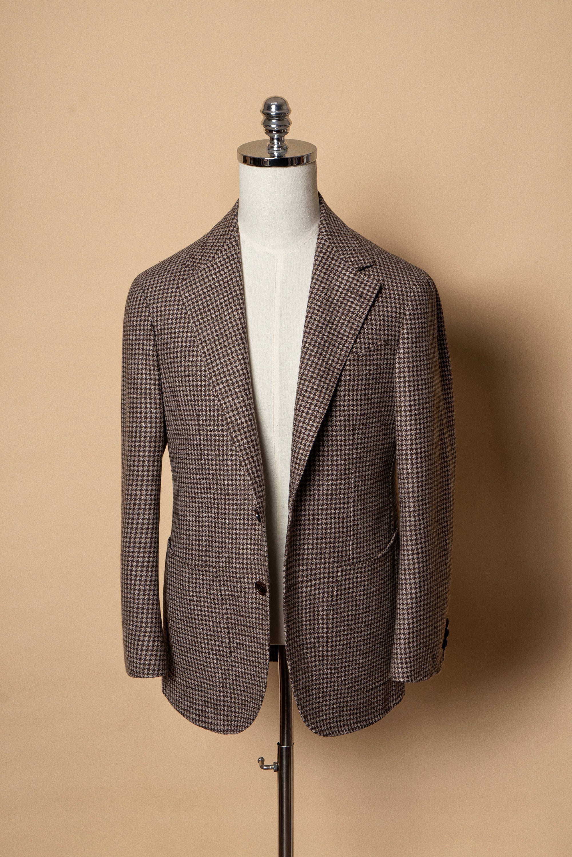 MTO Neutral Houndstooth Wool Jacket #462