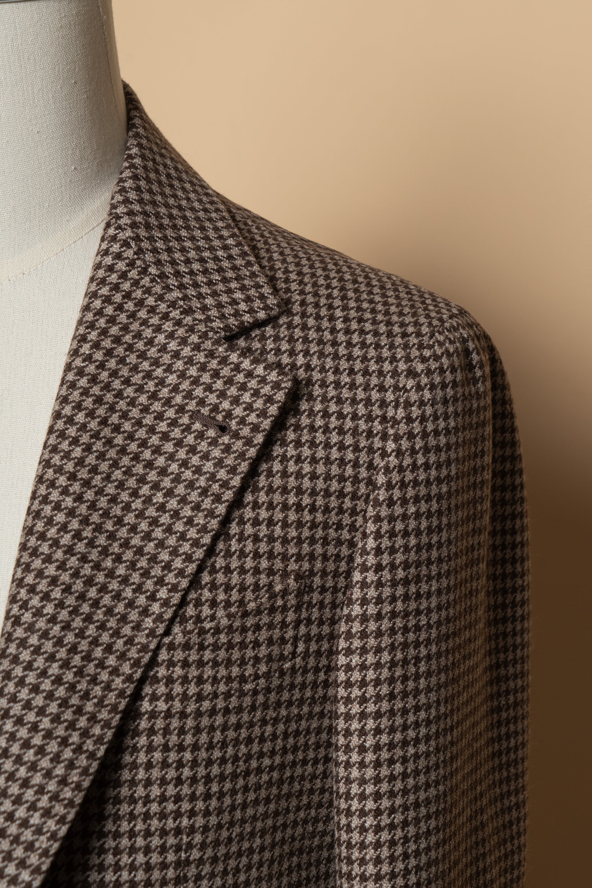 MTO Neutral Houndstooth Wool Jacket #462