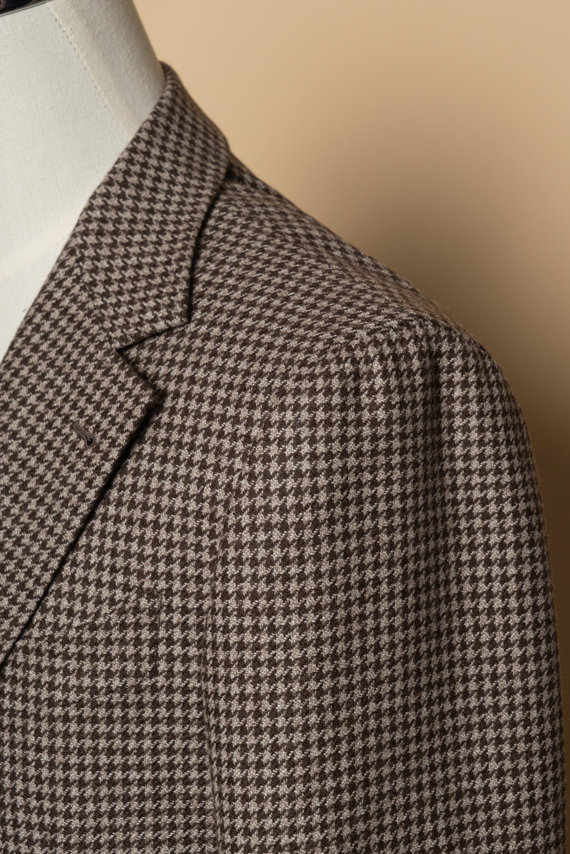MTO Neutral Houndstooth Wool Jacket #462