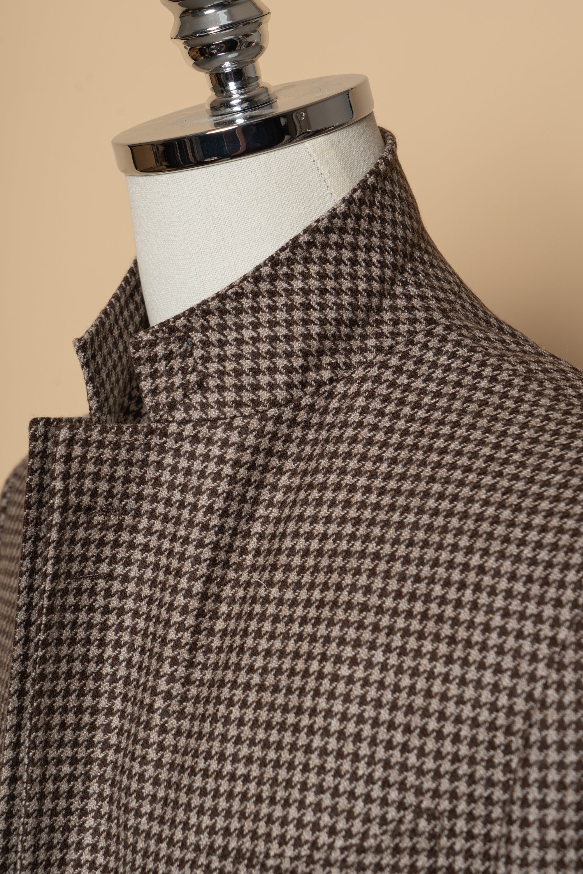 MTO Neutral Houndstooth Wool Jacket #462
