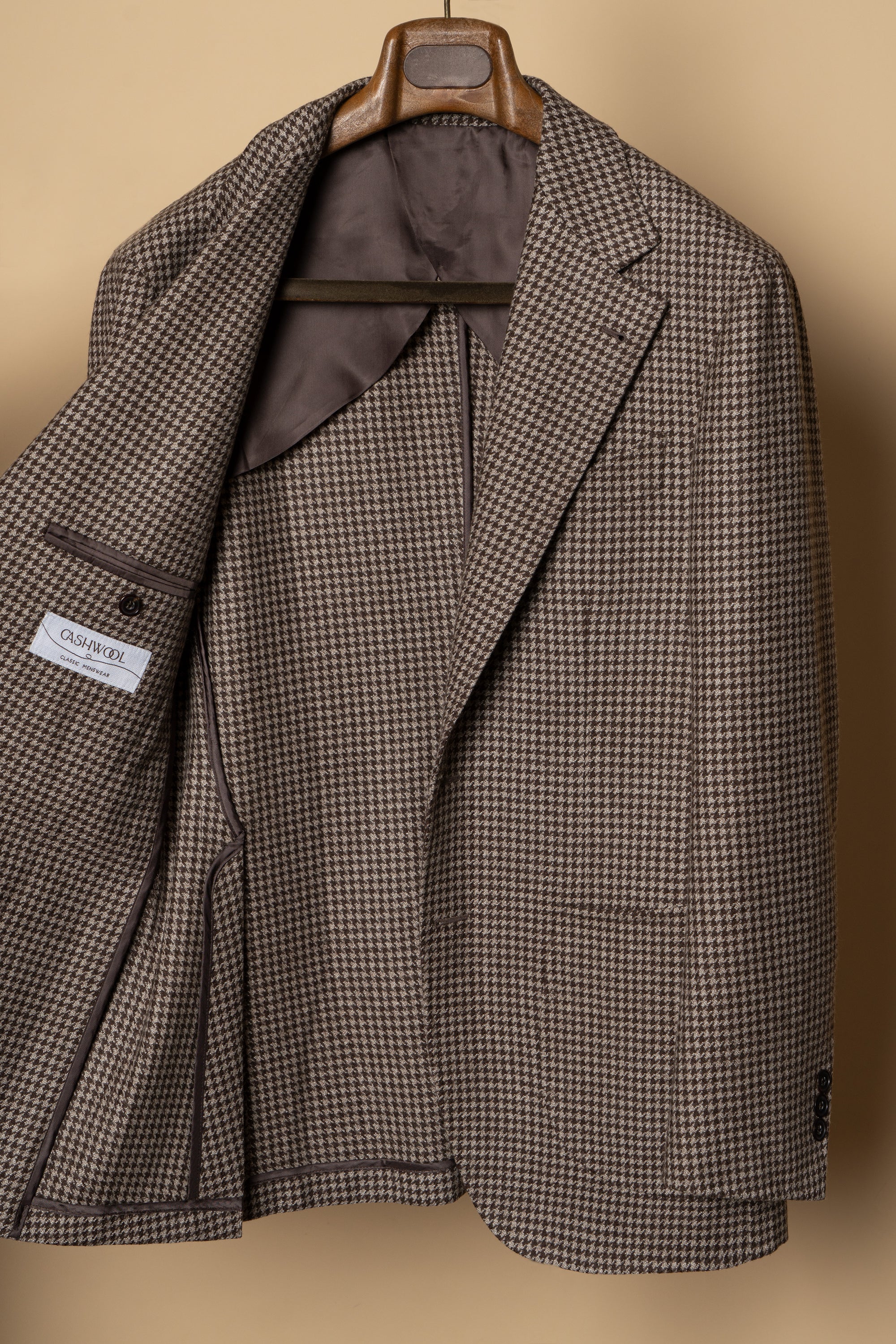 MTO Neutral Houndstooth Wool Jacket #462