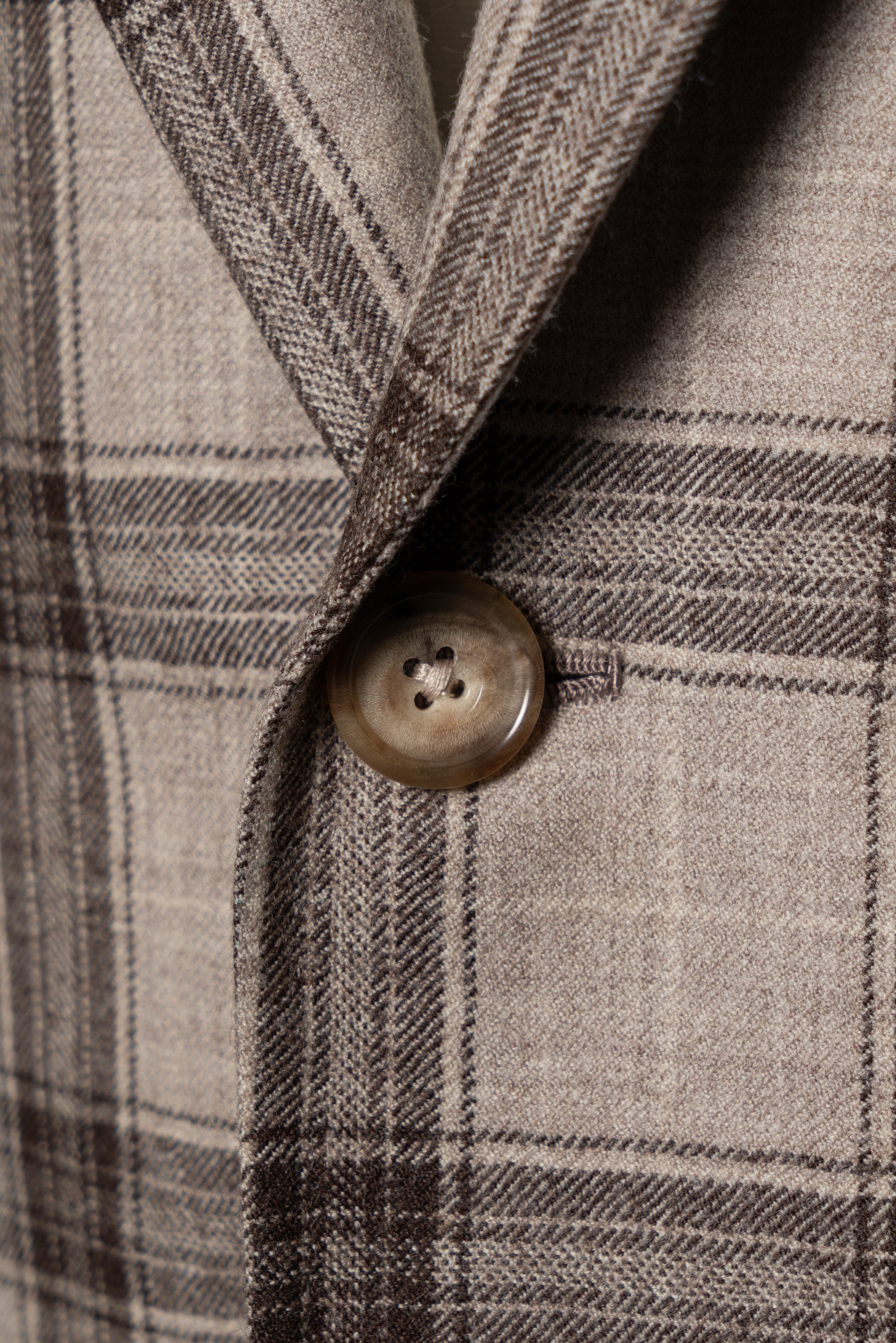 MTO Neutral Windowpane Wool Jacket #463