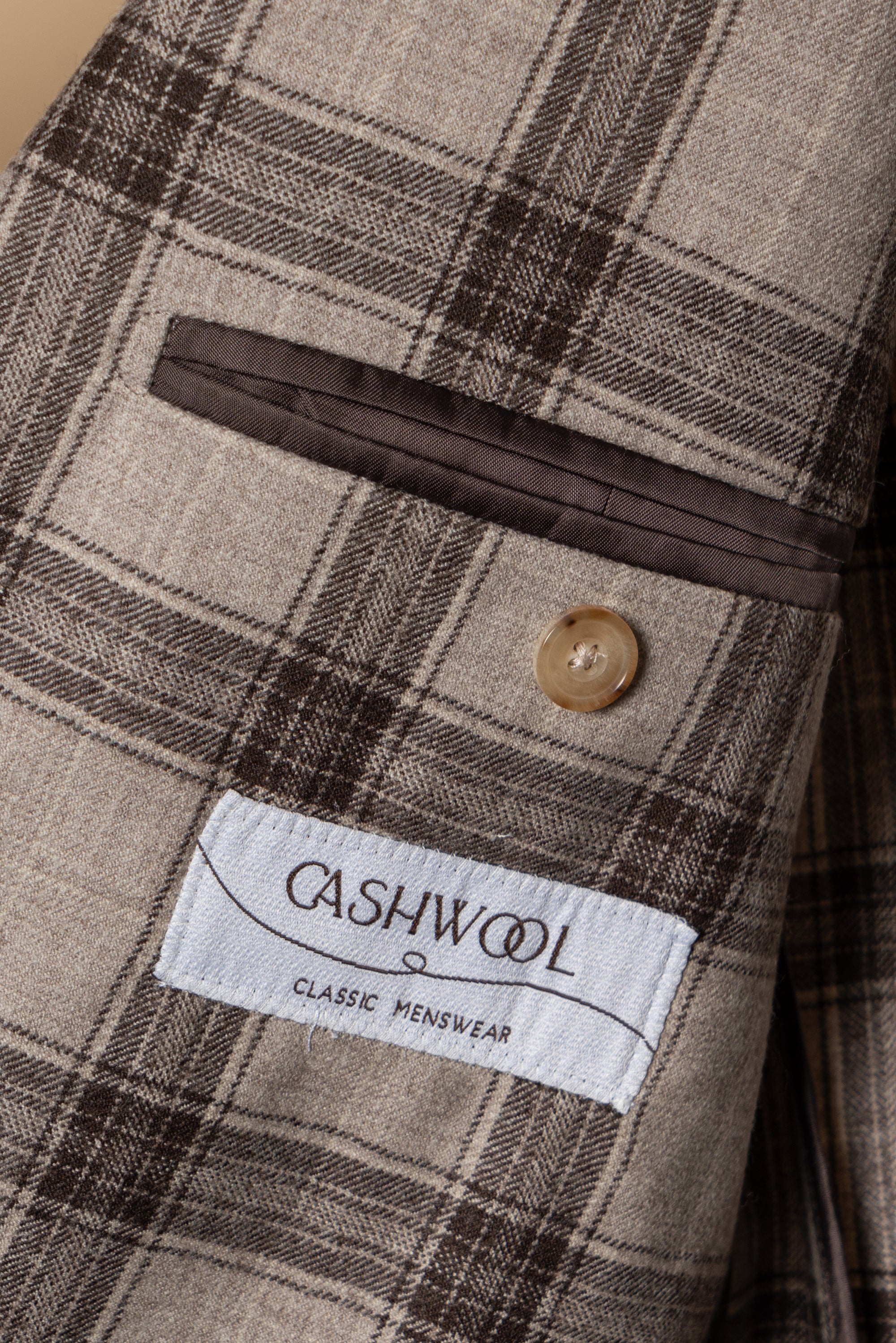 MTO Neutral Windowpane Wool Jacket #463