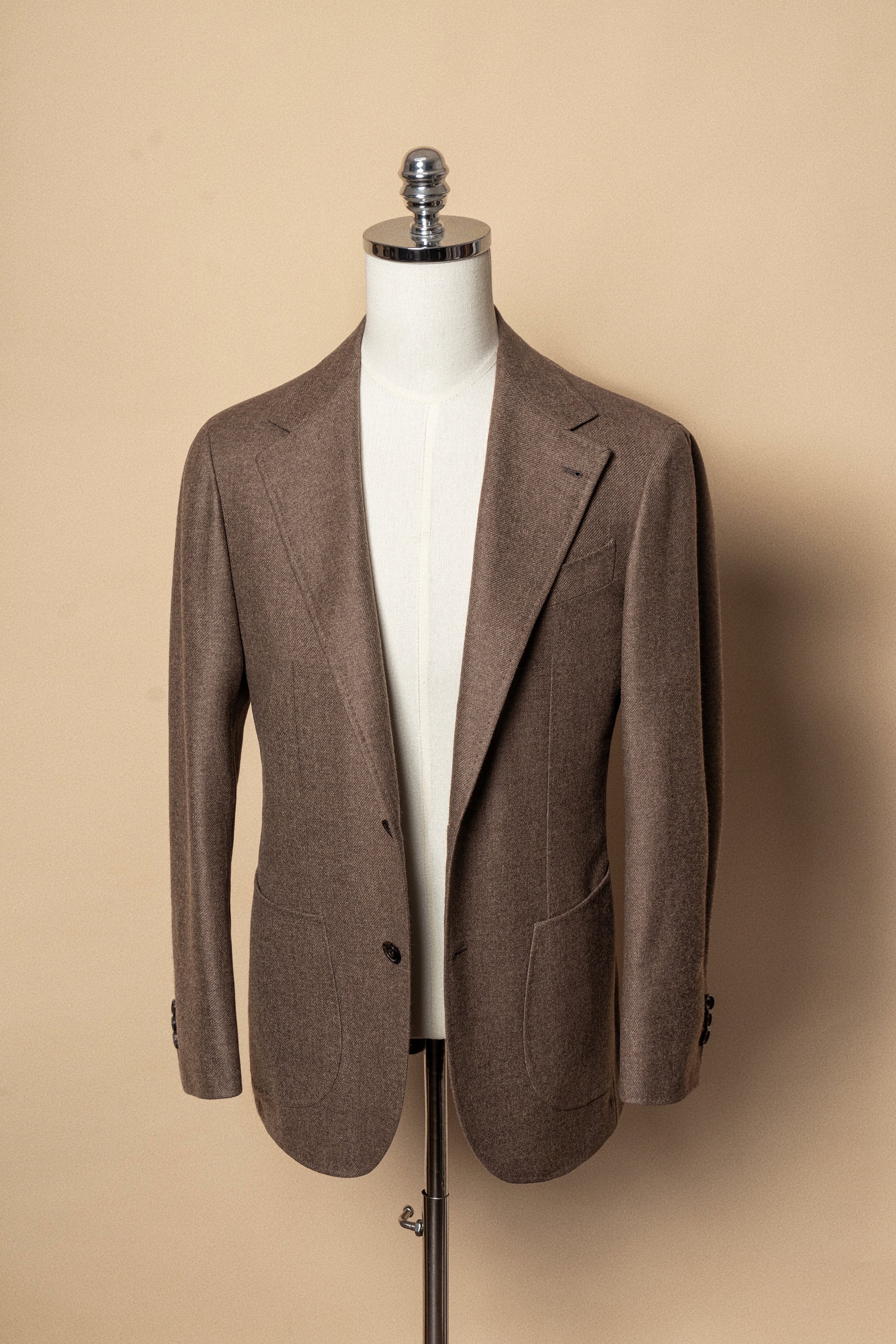 MTO Taupe Wool Cashmere Flannel Jacket