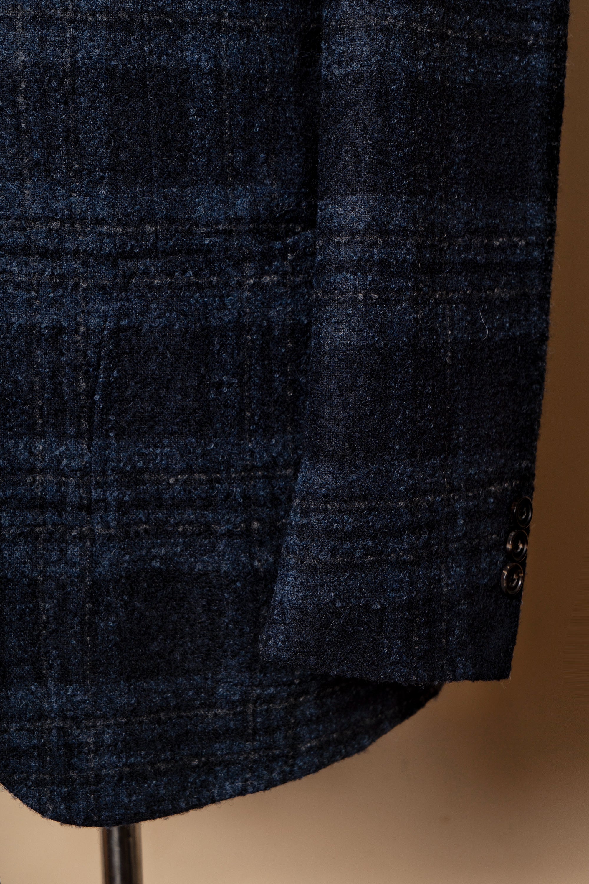 MTO Navy Plaid Camel Hair Wool Jacket