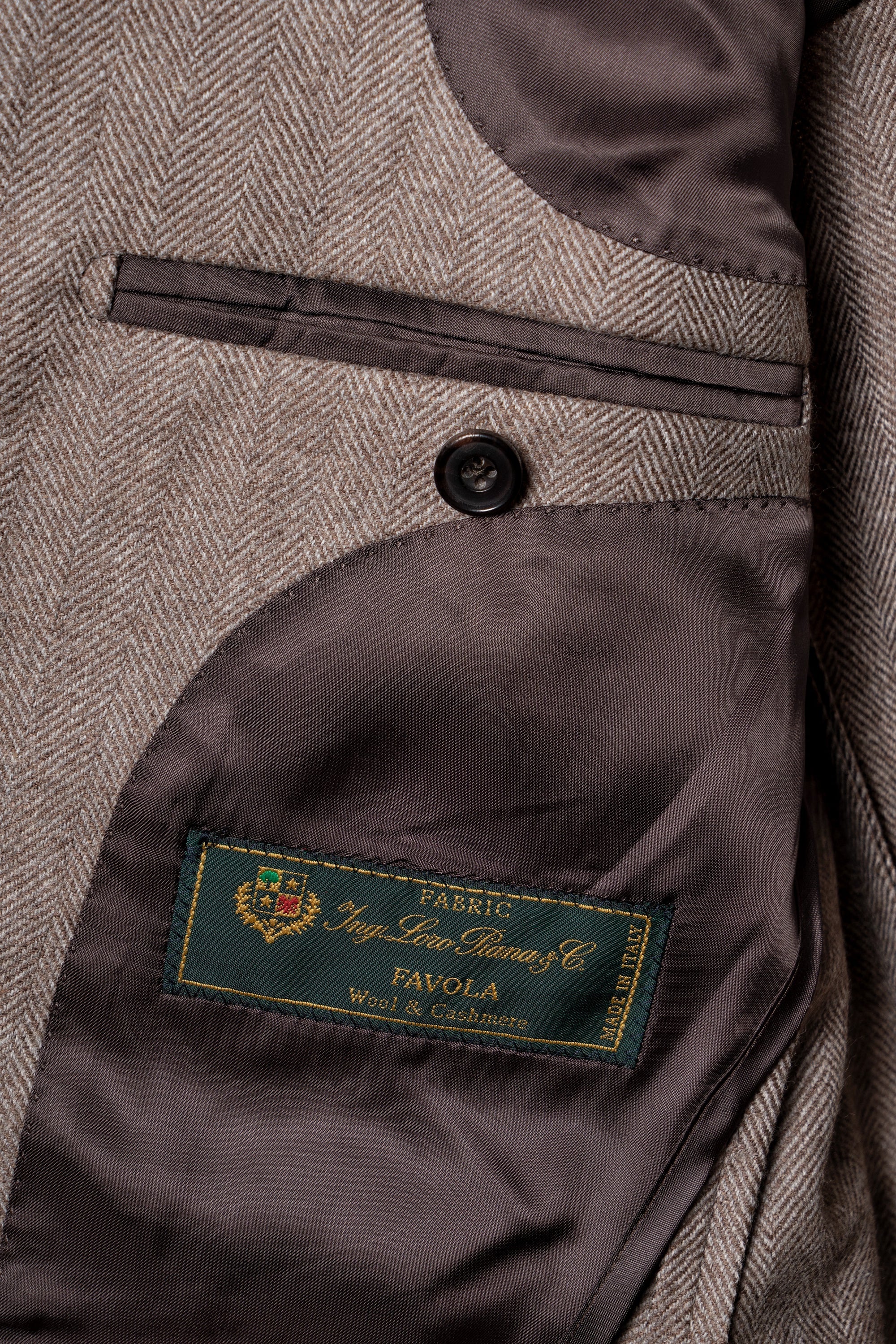 MTO Taupe Herringbone Wool Cashmere Jacket