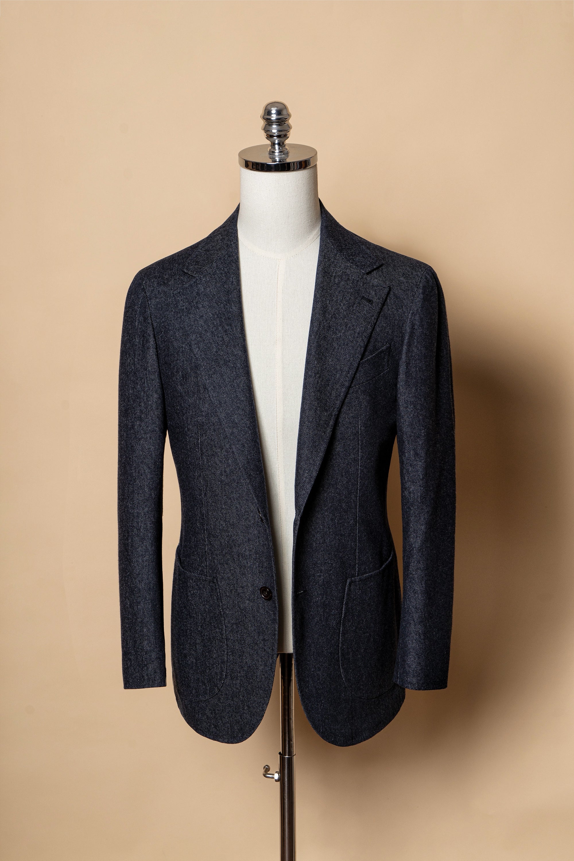 MTO Navy Denim 150s Wool Flannel Suit