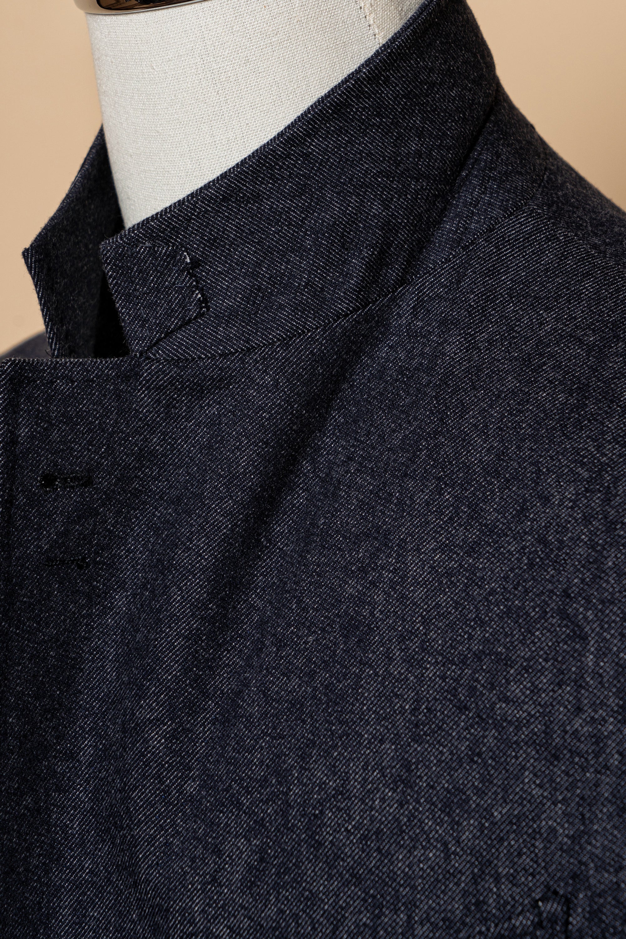 MTO Navy Denim 150s Wool Flannel Suit
