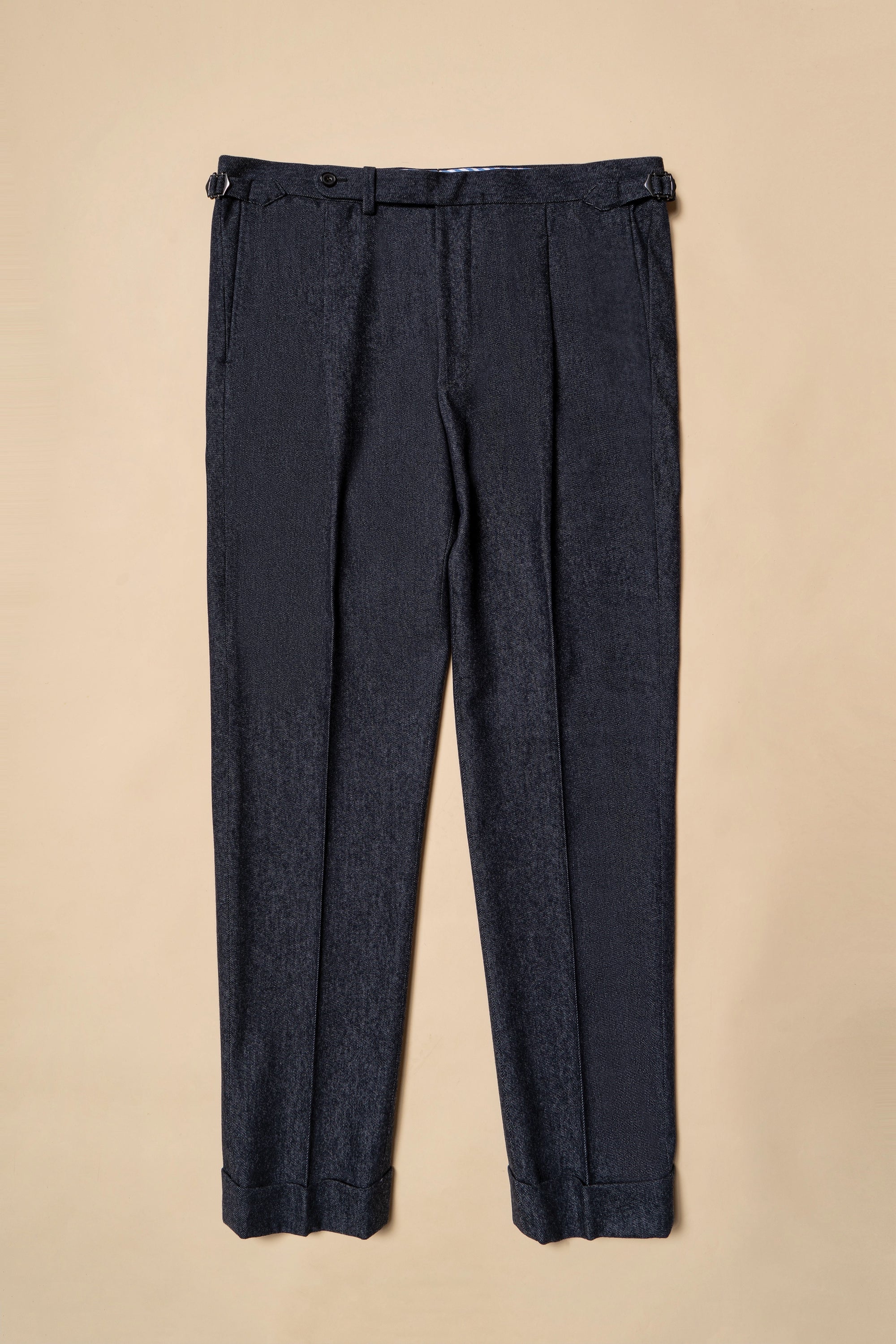 MTO Navy Denim 150s Wool Flannel Suit