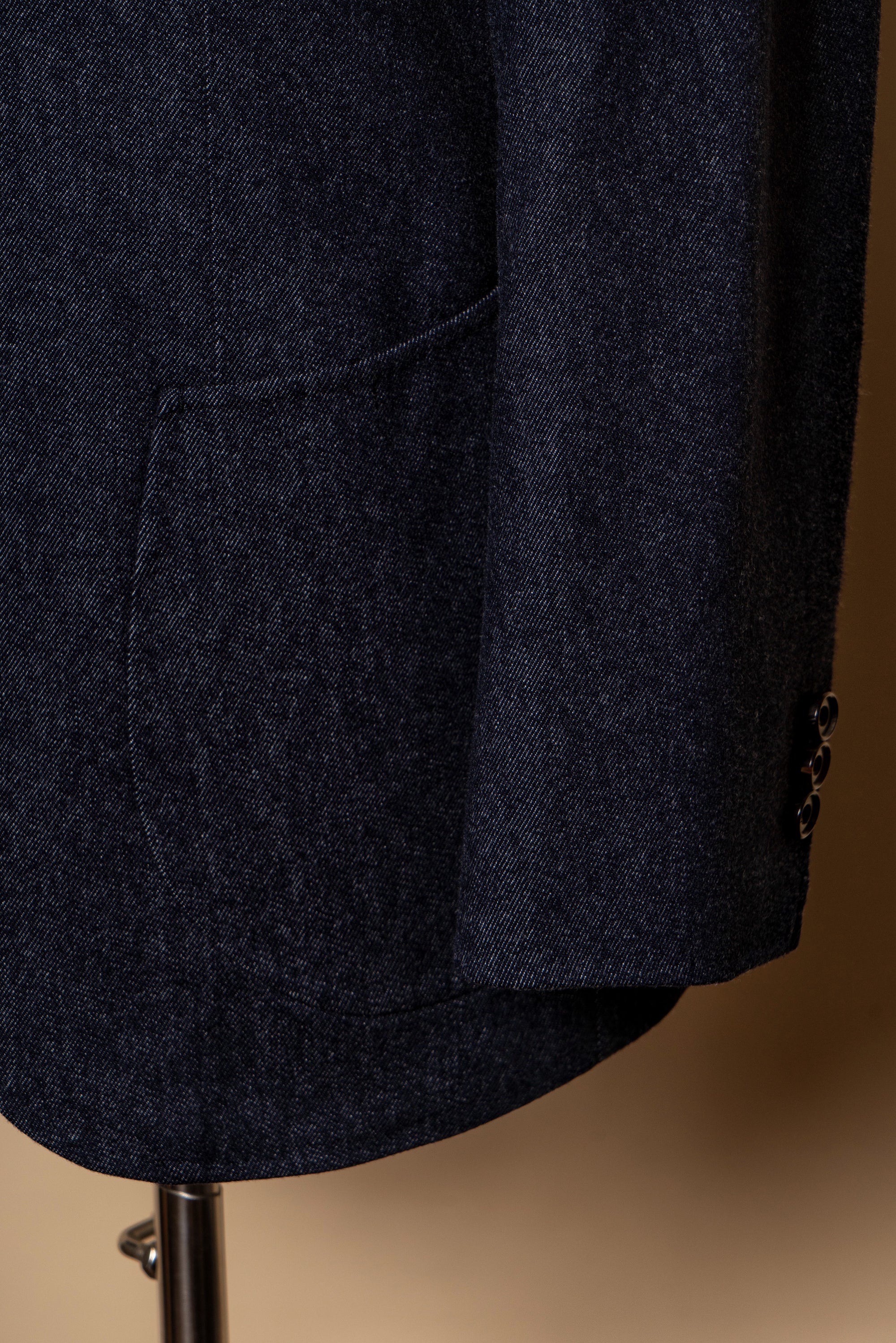MTO Navy Denim 150s Wool Flannel Suit