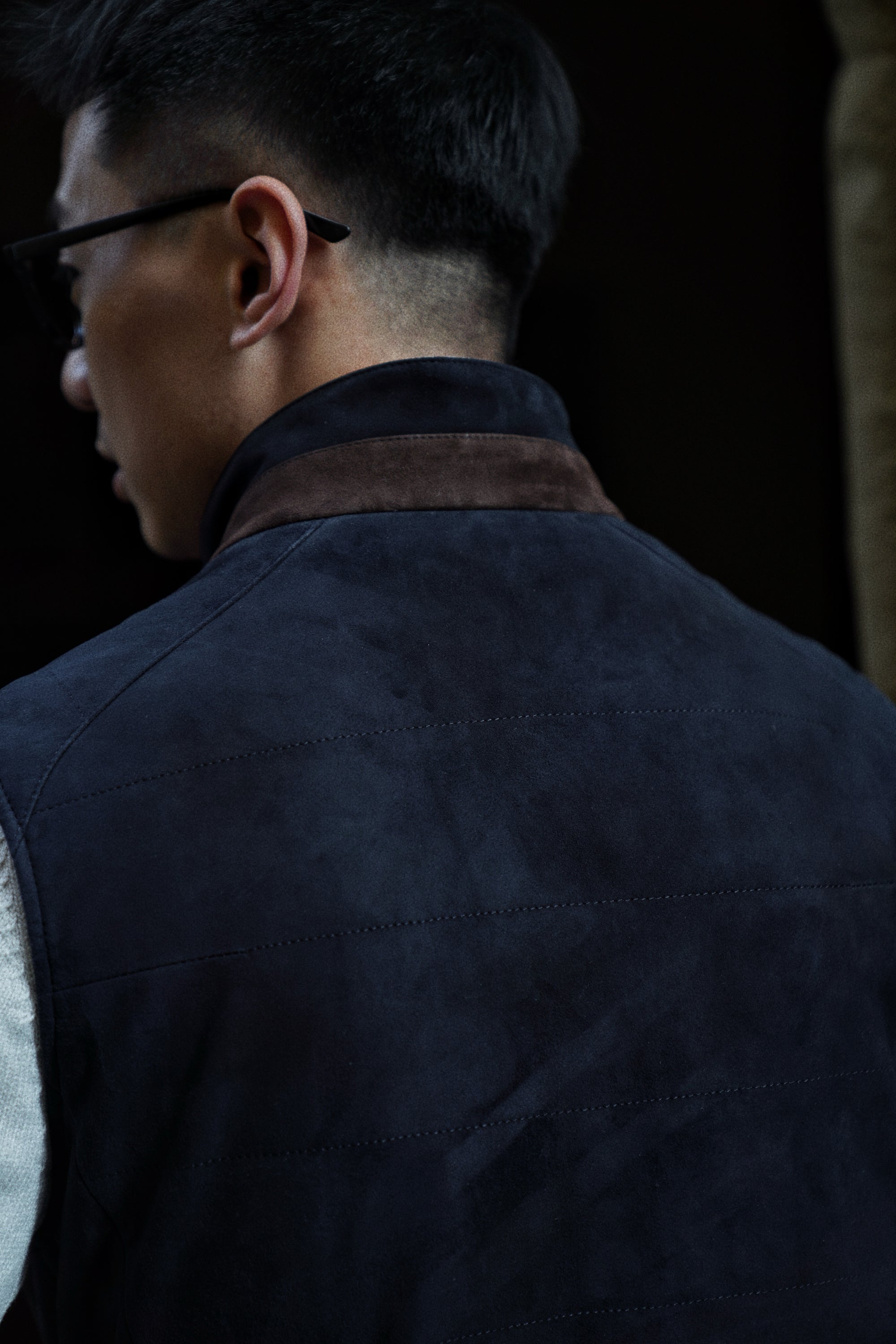 [Preorder] Navy Sheepskin Suede Gilet