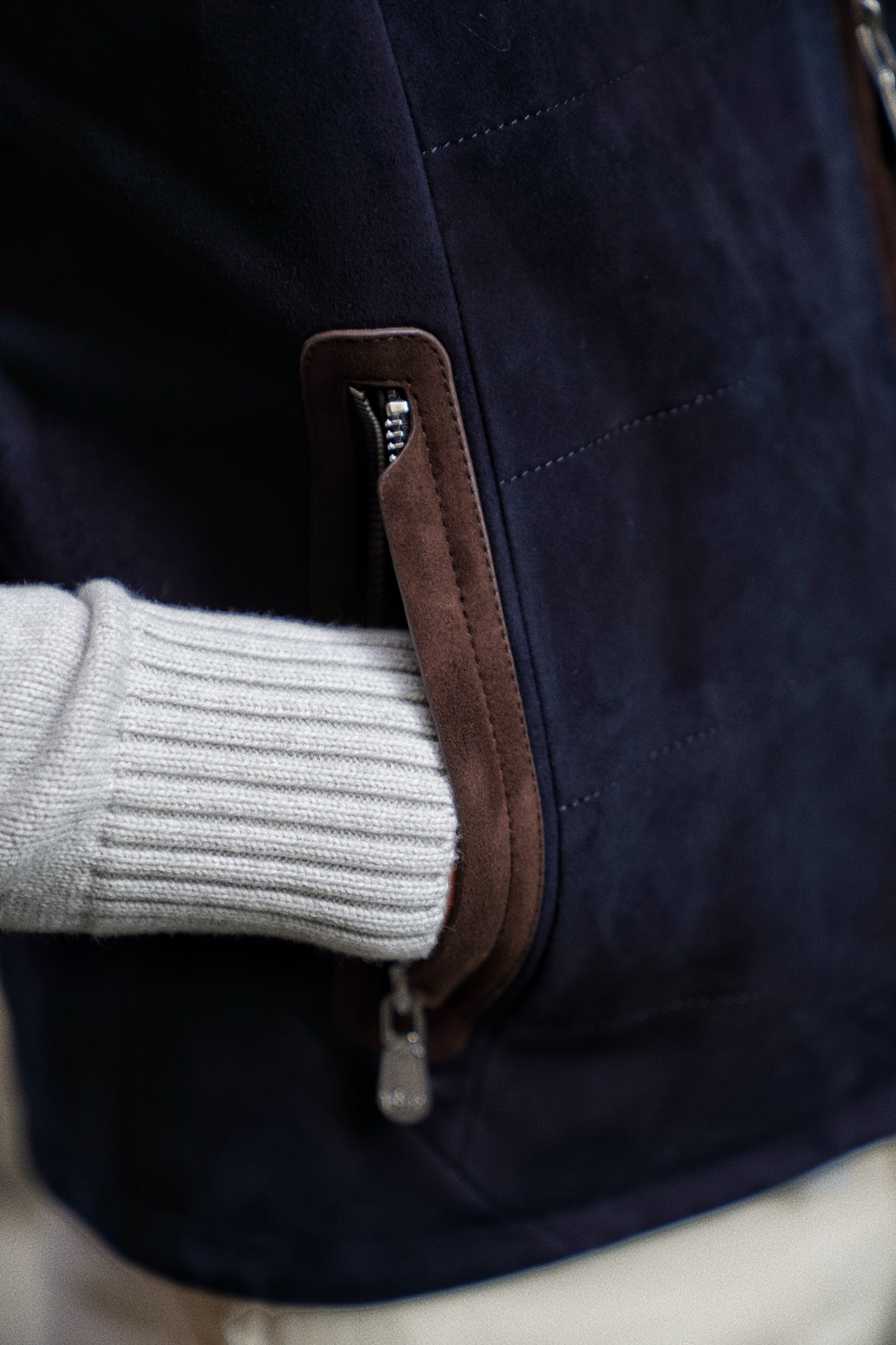 [Preorder] Navy Sheepskin Suede Gilet