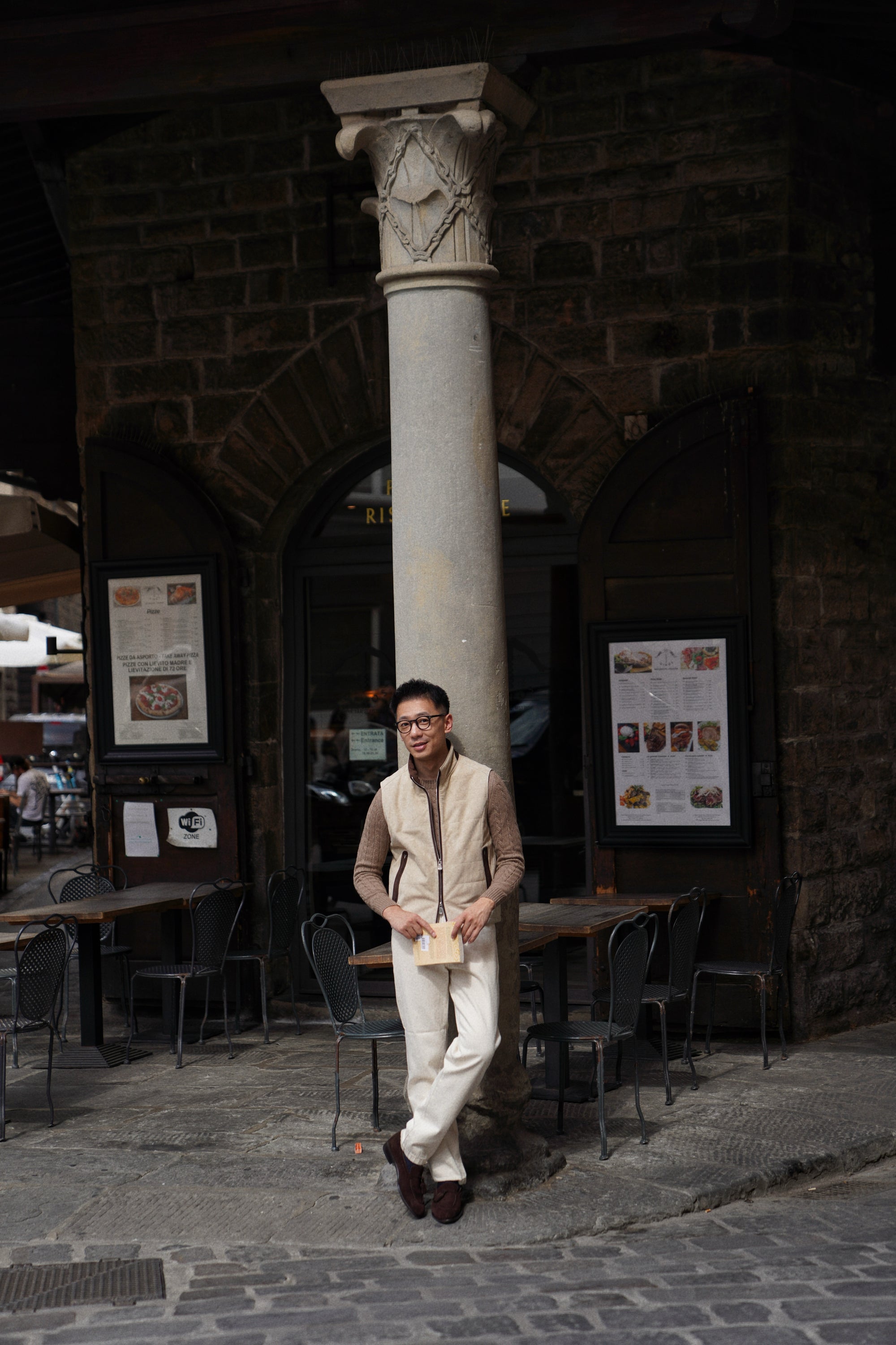 [Preorder] Beige Camel Sheepskin Suede Gilet