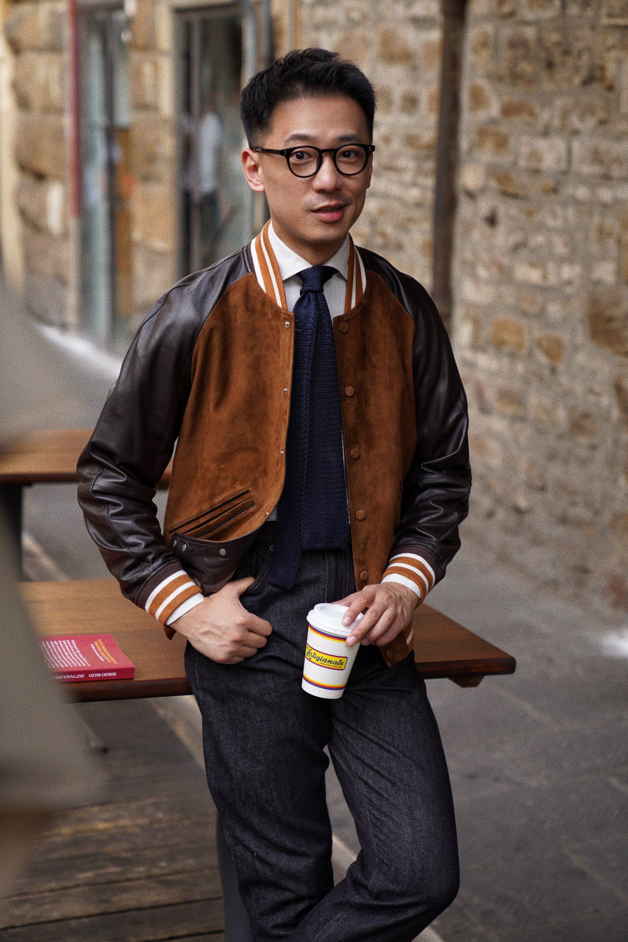 [Preorder] Tobacco Sheepskin Baseball Jacket