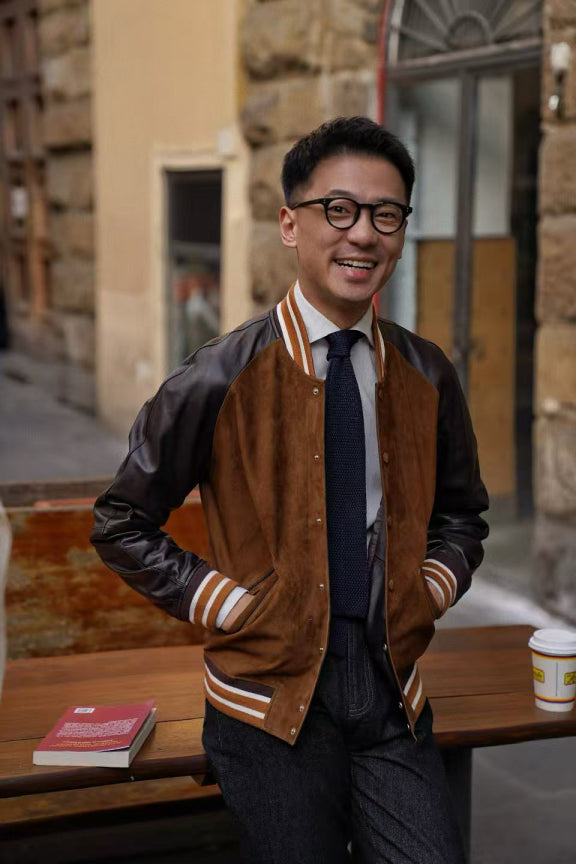 [Preorder] Tobacco Sheepskin Baseball Jacket