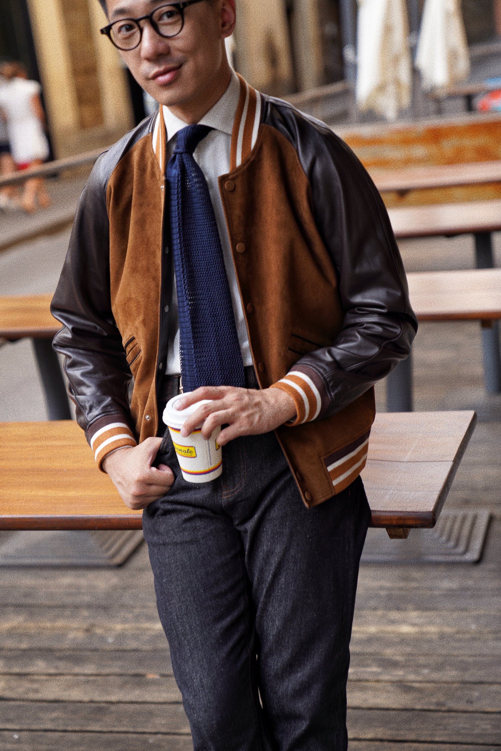 [Preorder] Tobacco Sheepskin Baseball Jacket