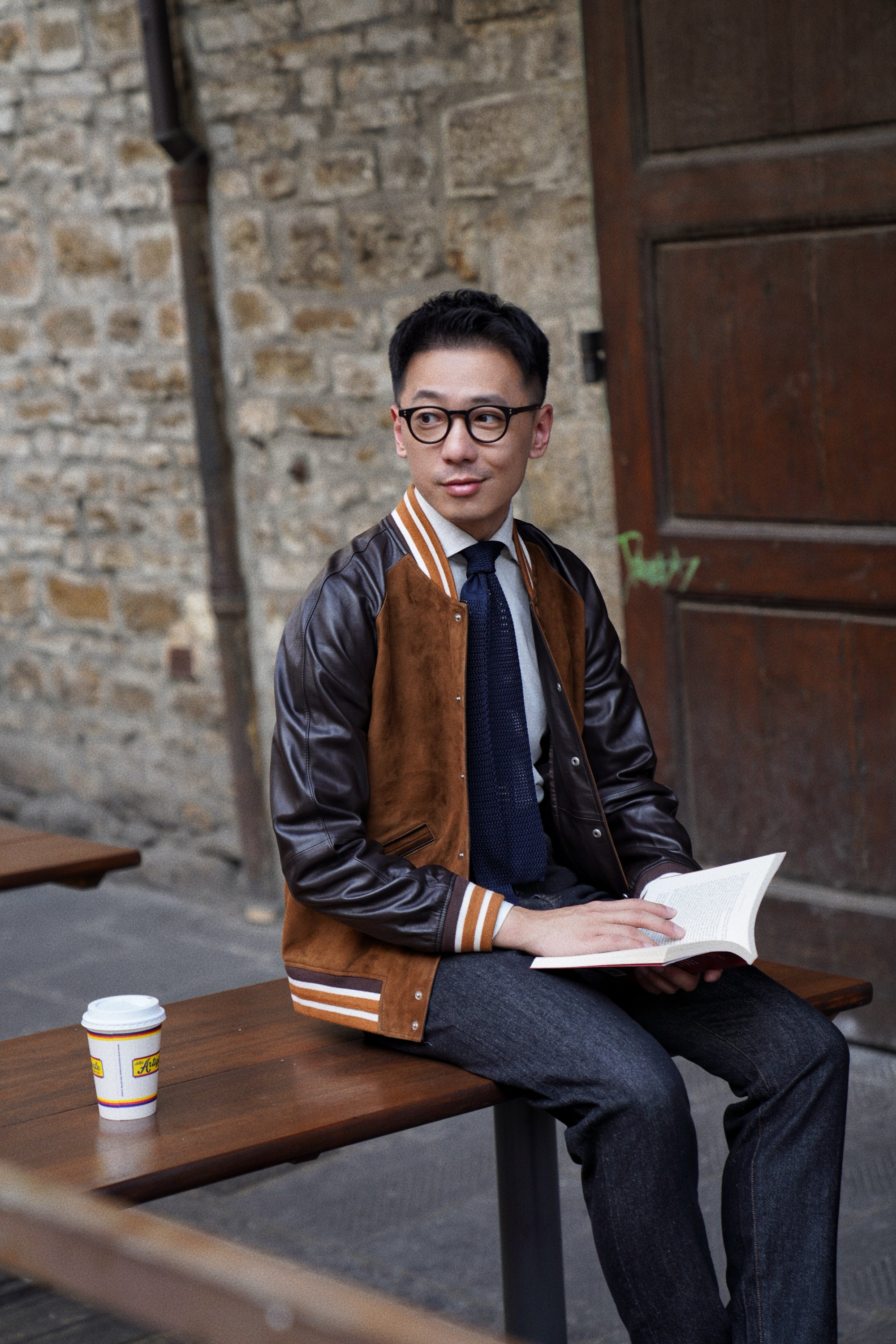 [Preorder] Tobacco Sheepskin Baseball Jacket