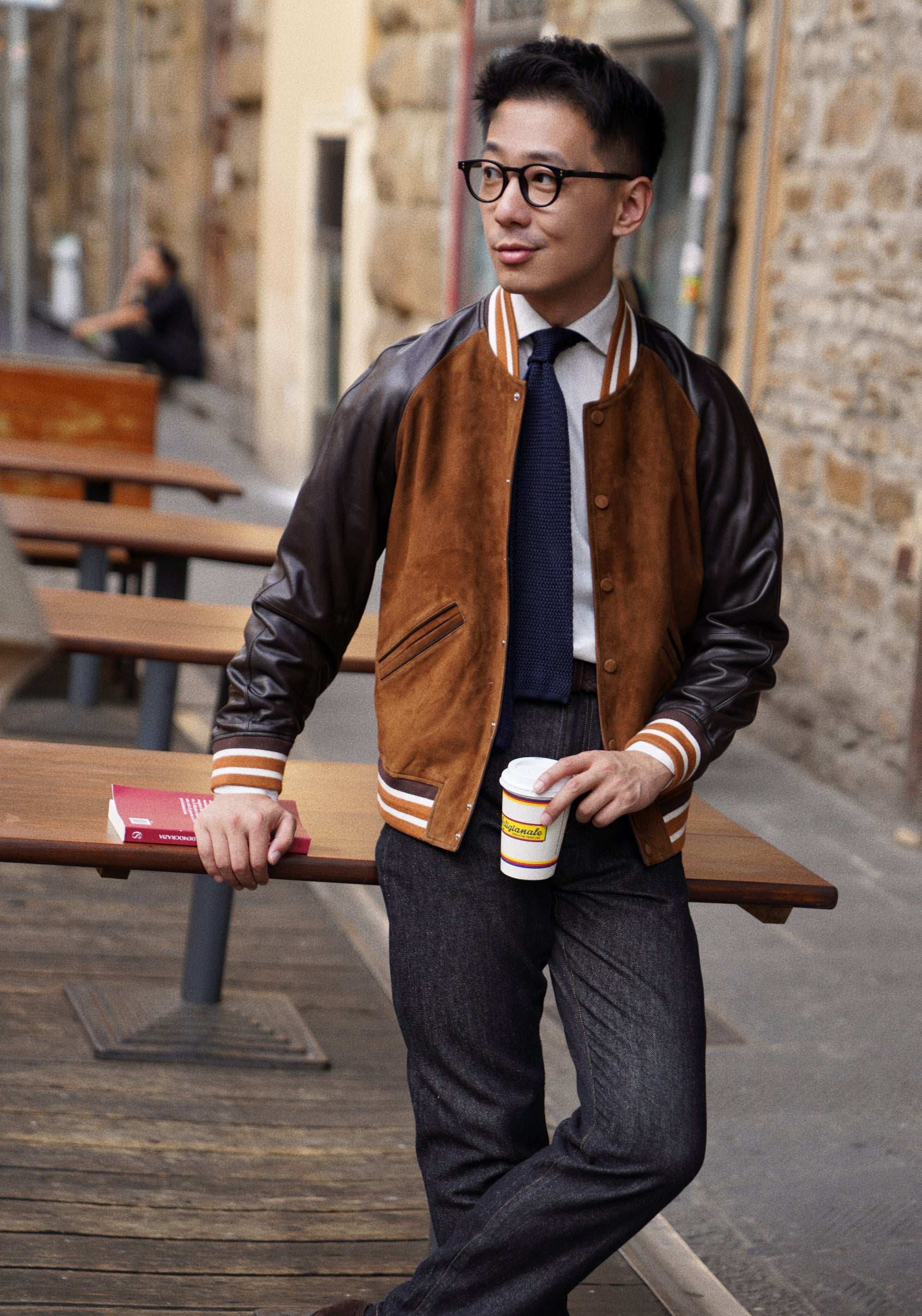 [Preorder] Tobacco Sheepskin Baseball Jacket