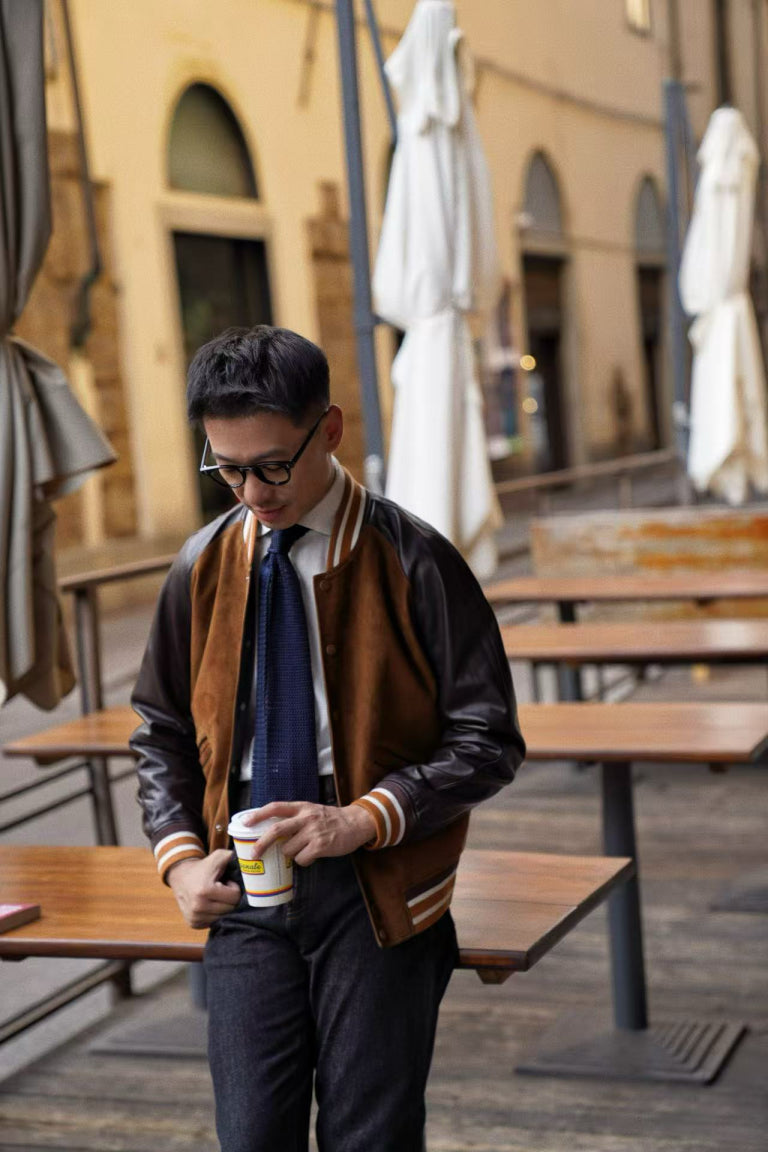 [Preorder] Tobacco Sheepskin Baseball Jacket