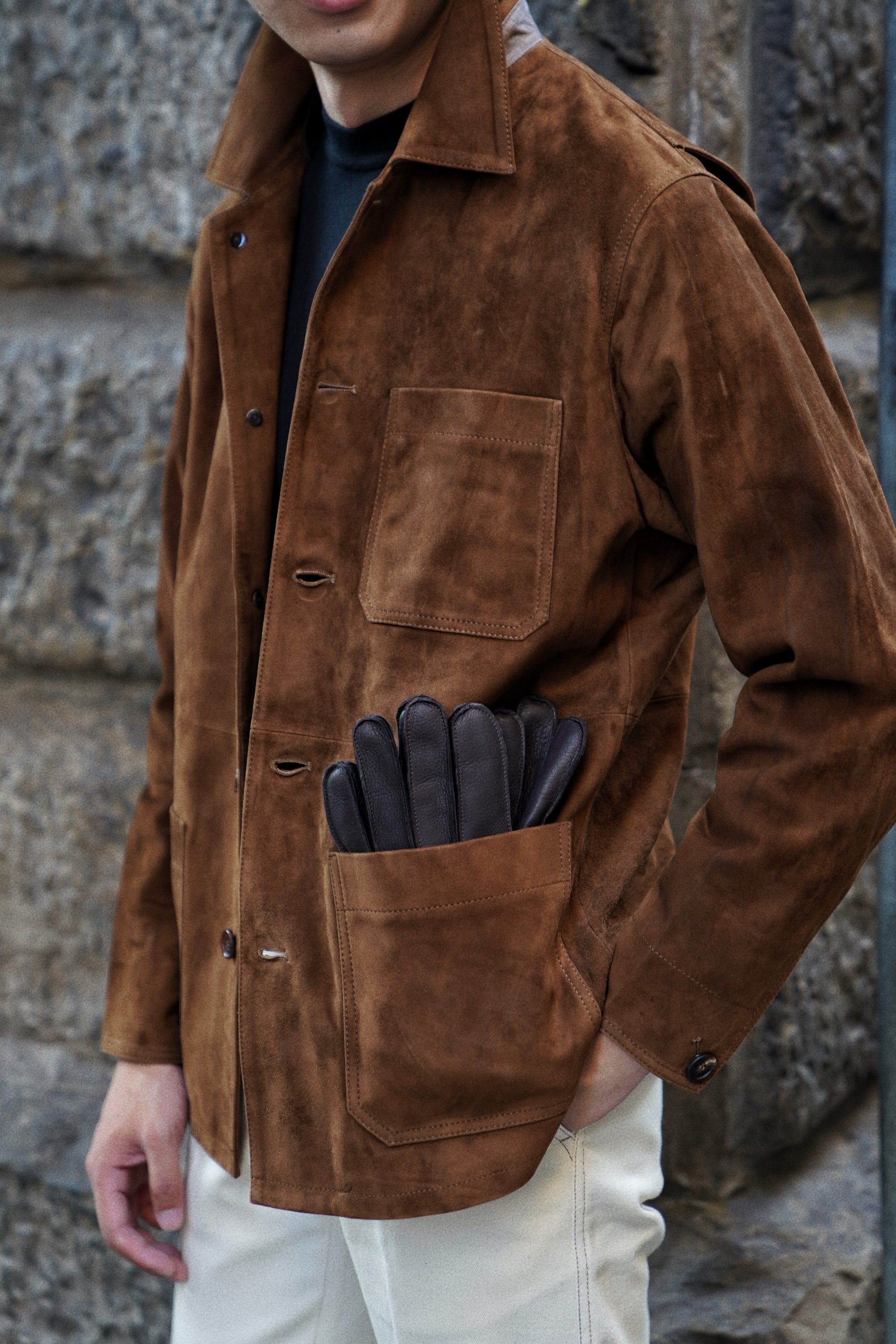 [Preorder] Tobacco Sheepskin Suede Chore Jacket
