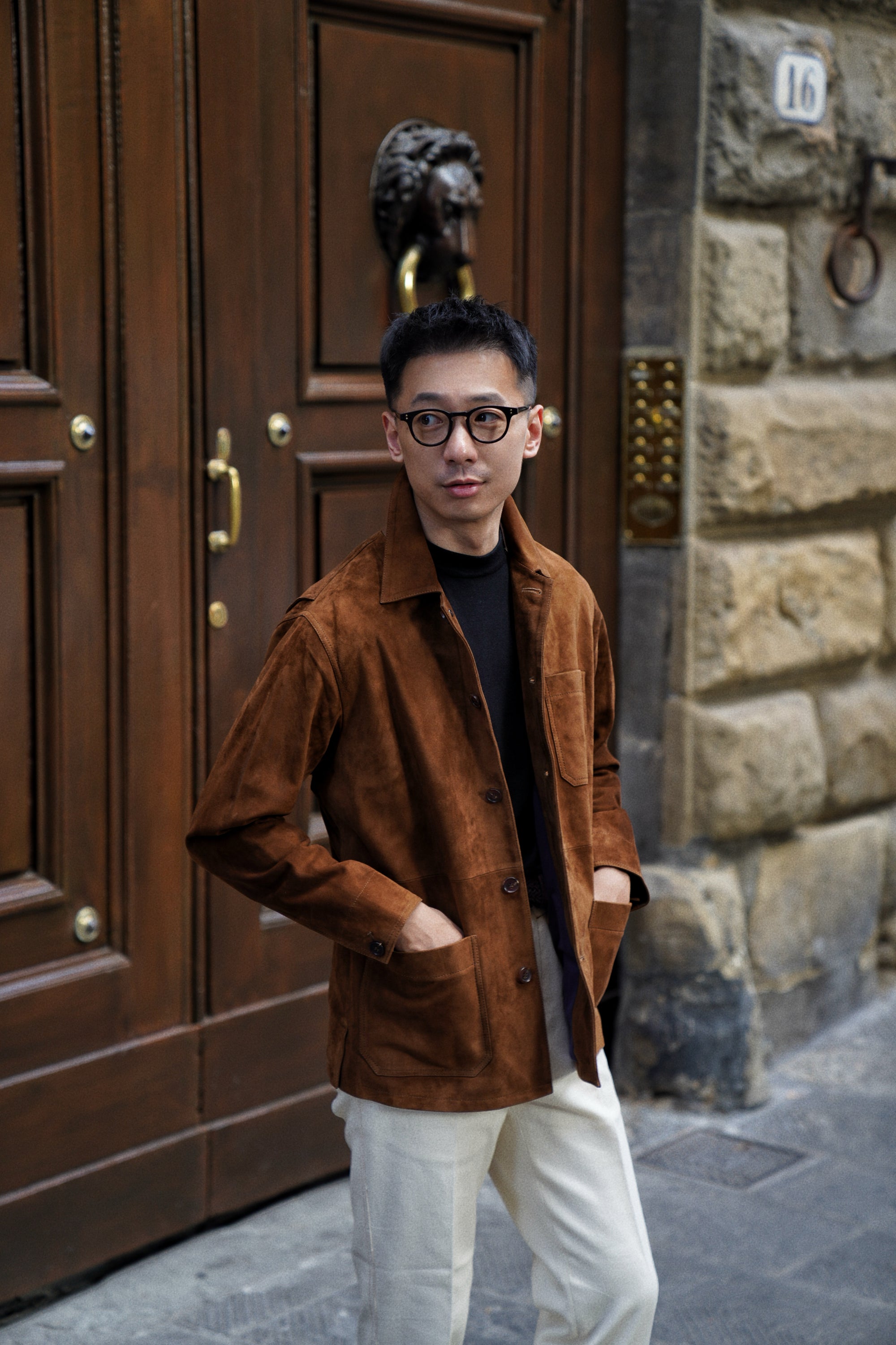 [Preorder] Tobacco Sheepskin Suede Chore Jacket