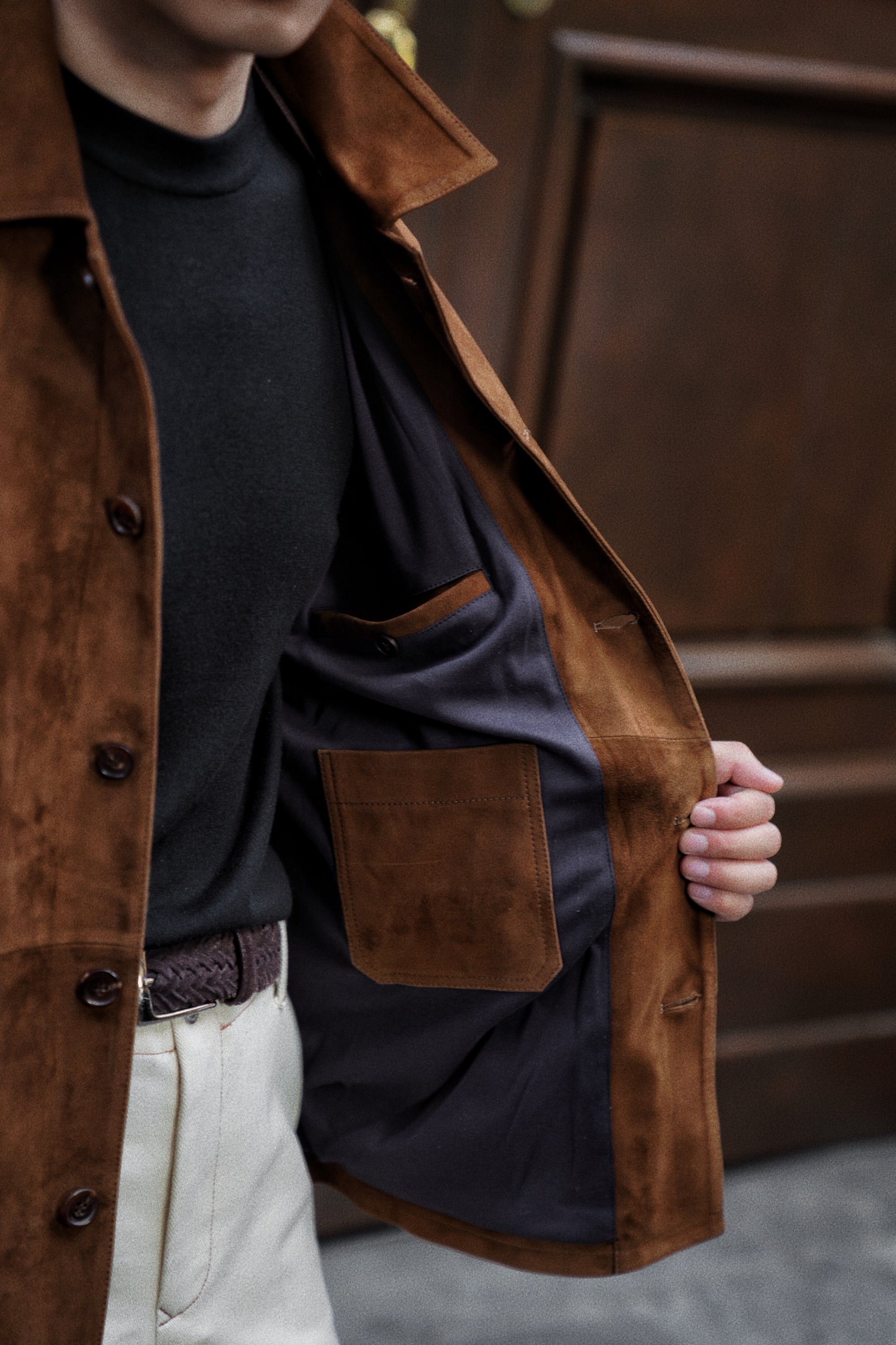 [Preorder] Tobacco Sheepskin Suede Chore Jacket