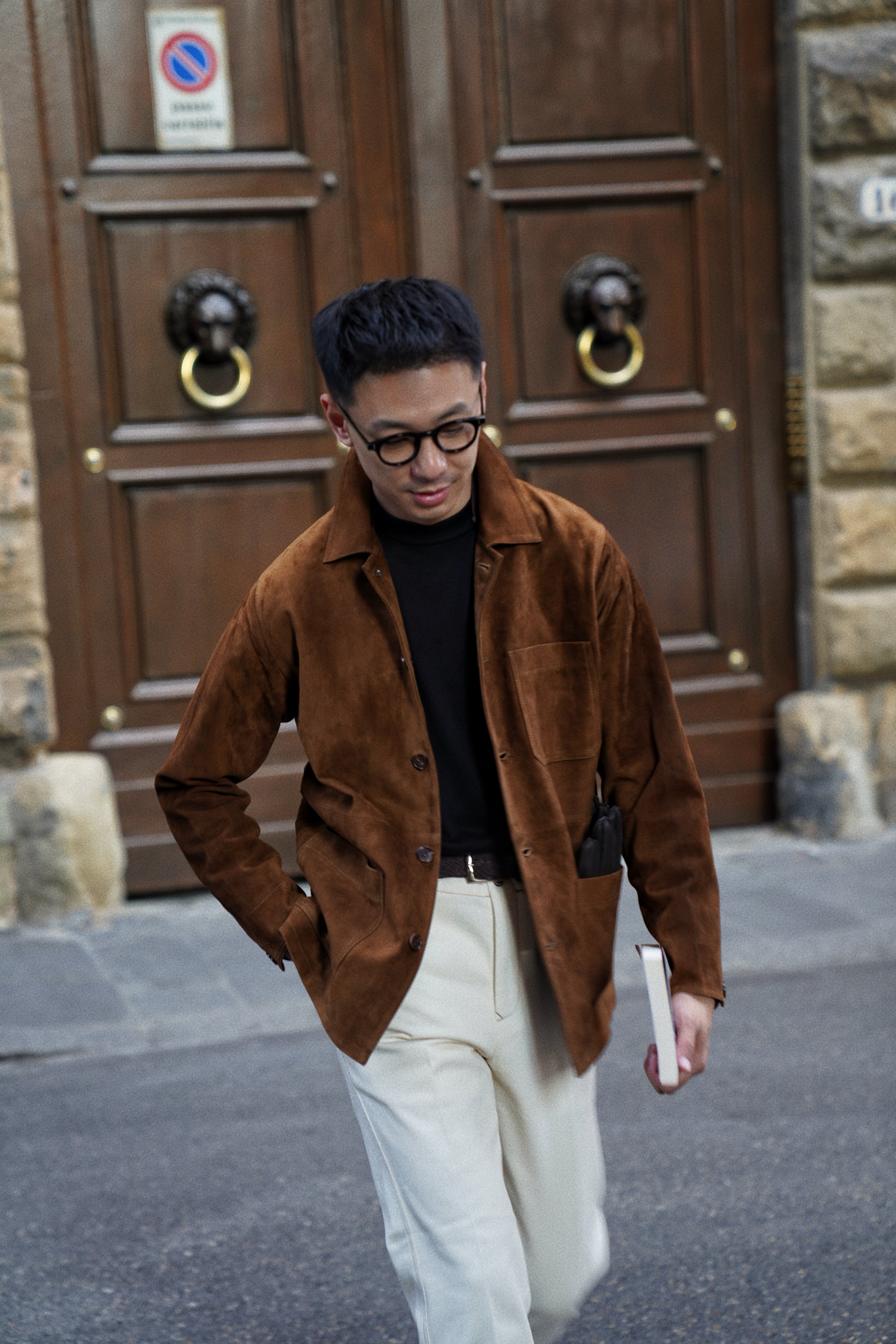 [Preorder] Tobacco Sheepskin Suede Chore Jacket