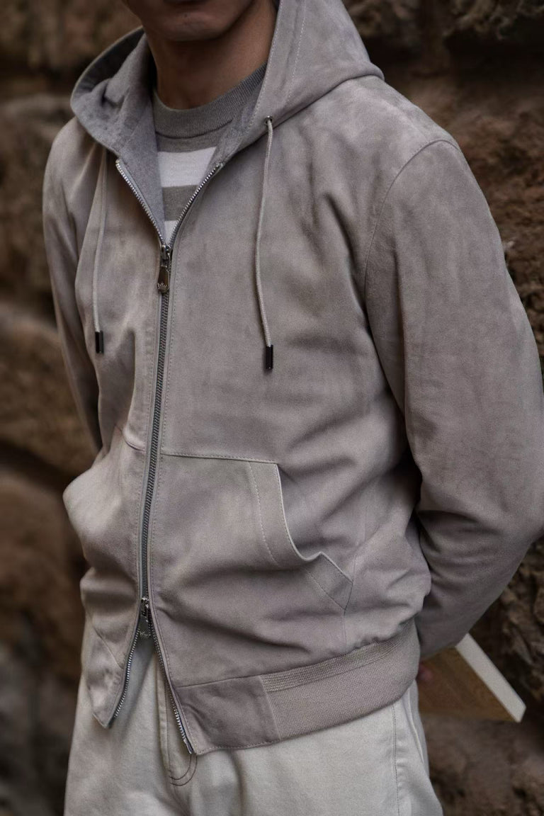 [Preorder] Stone Sheepskin Hooded Jacket