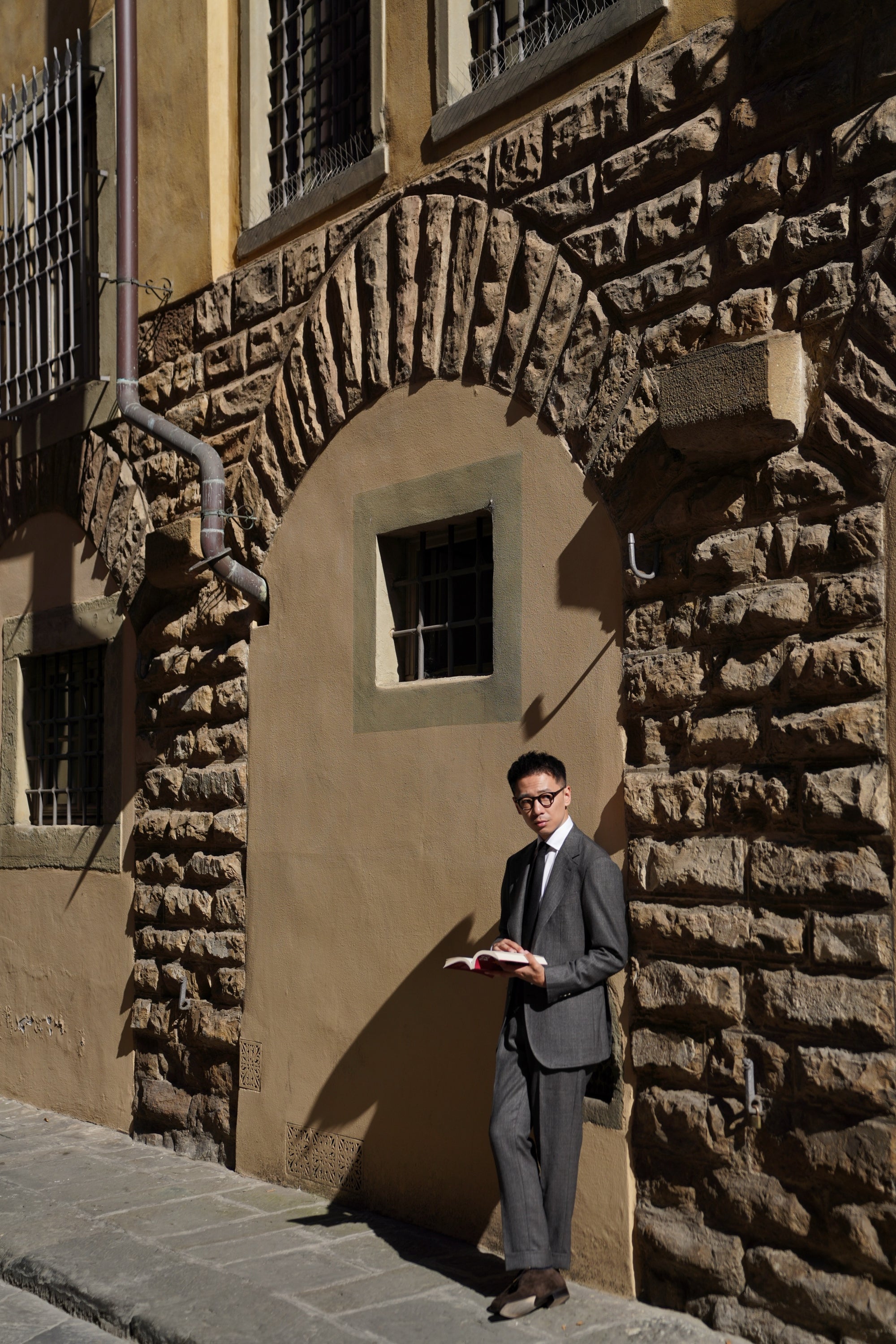 MTO Taupe Sharkskin Wool Suit #391