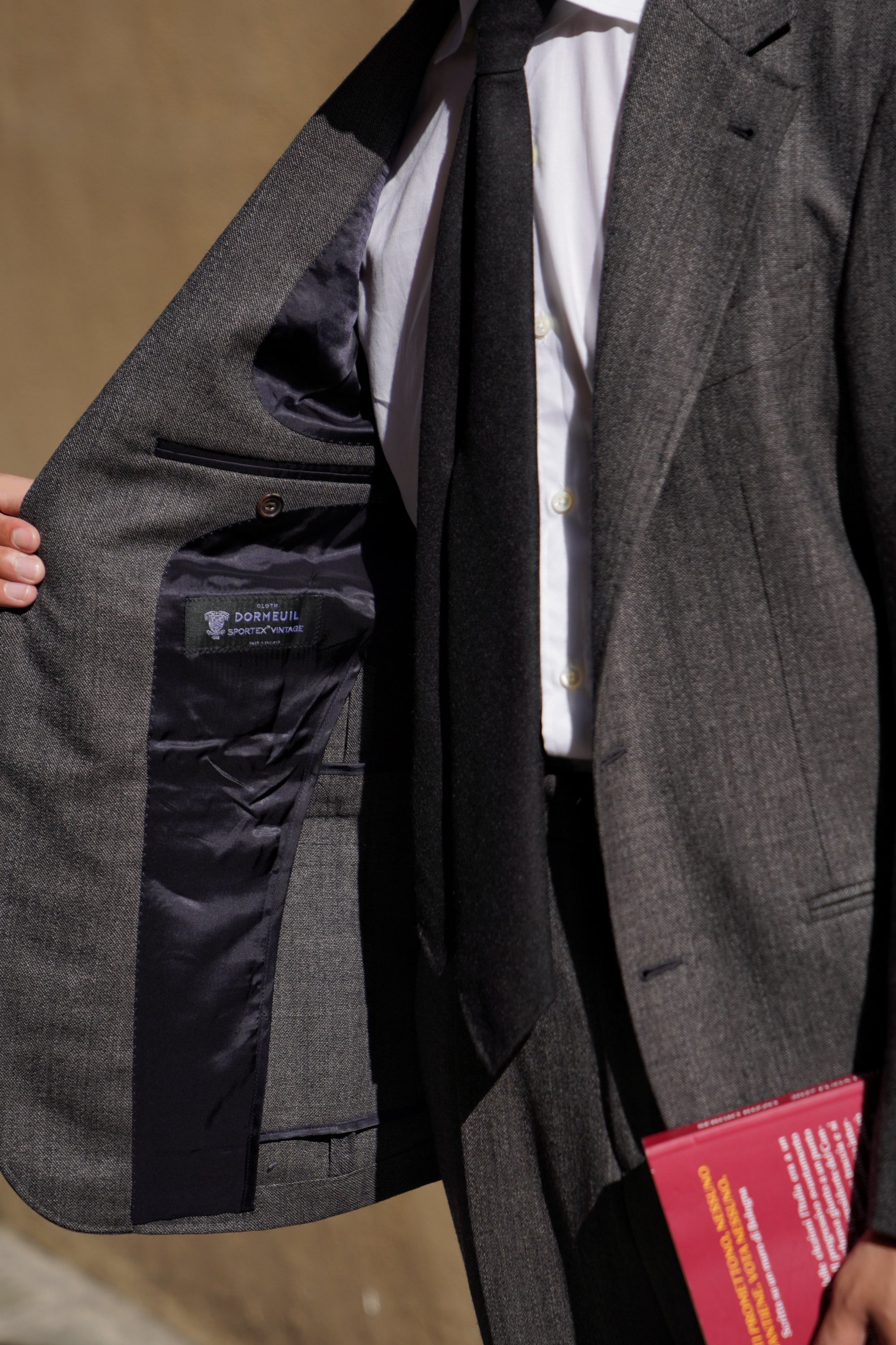 MTO Taupe Sharkskin Wool Suit #391