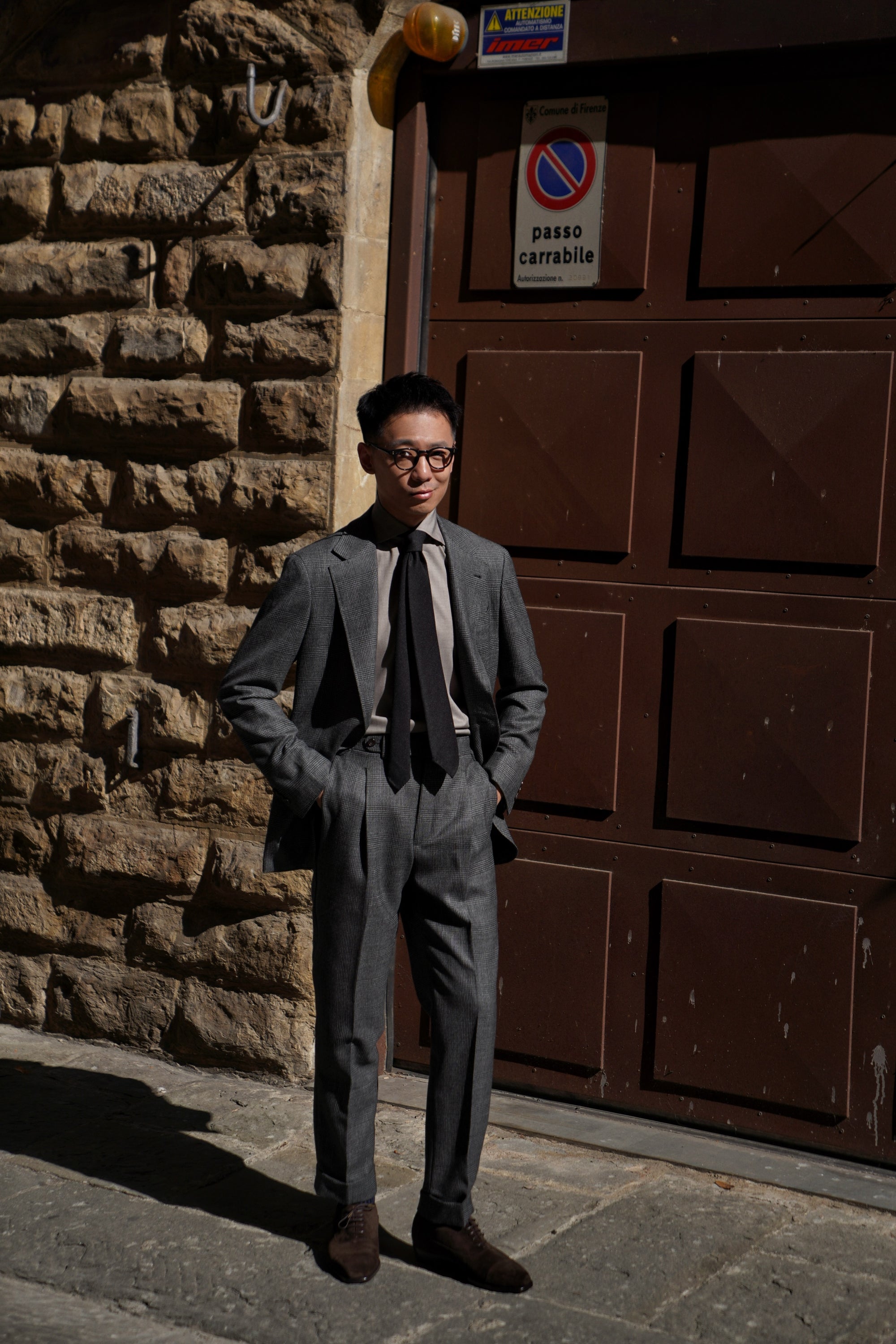 MTO Grey Glen Check Wool Suit #388