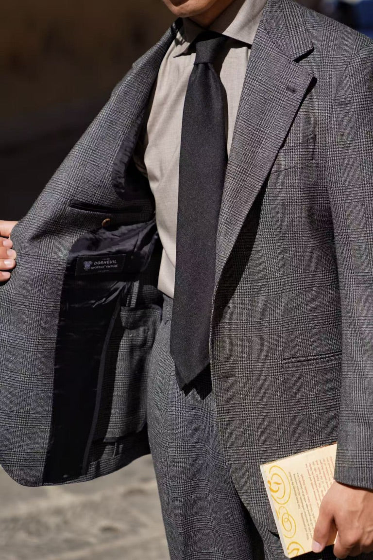 MTO Grey Glen Check Wool Suit #388