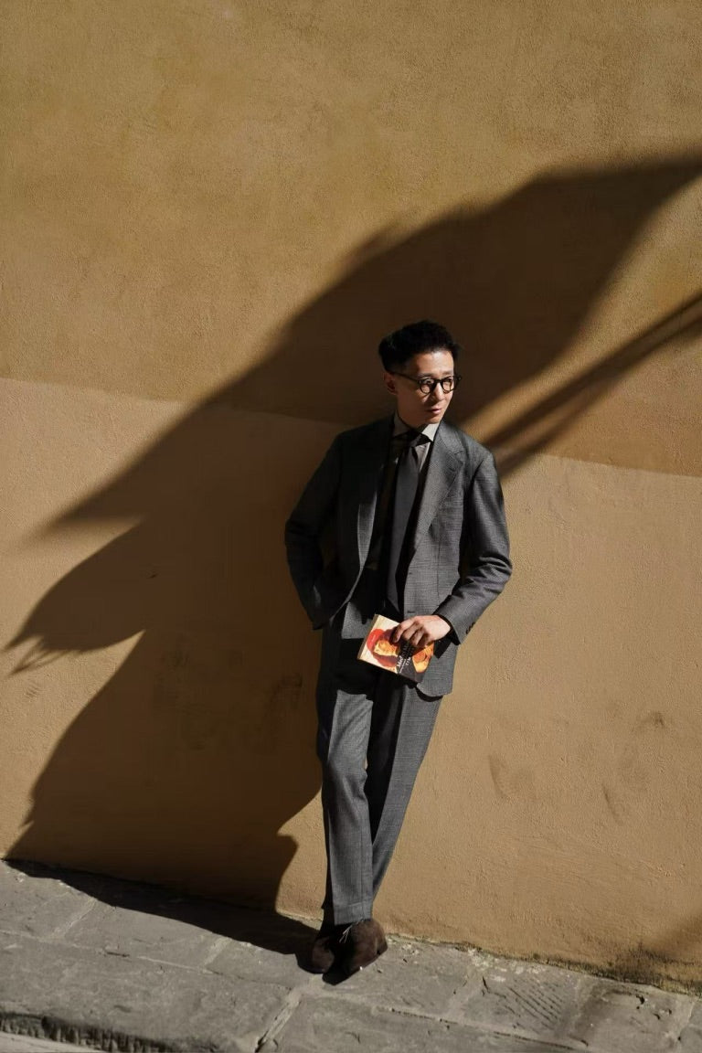 MTO Grey Glen Check Wool Suit #388