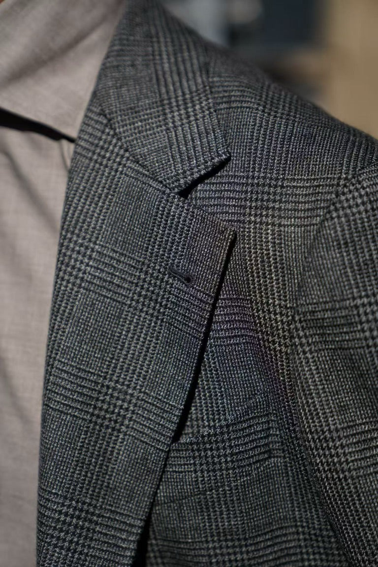 MTO Grey Glen Check Wool Suit #388