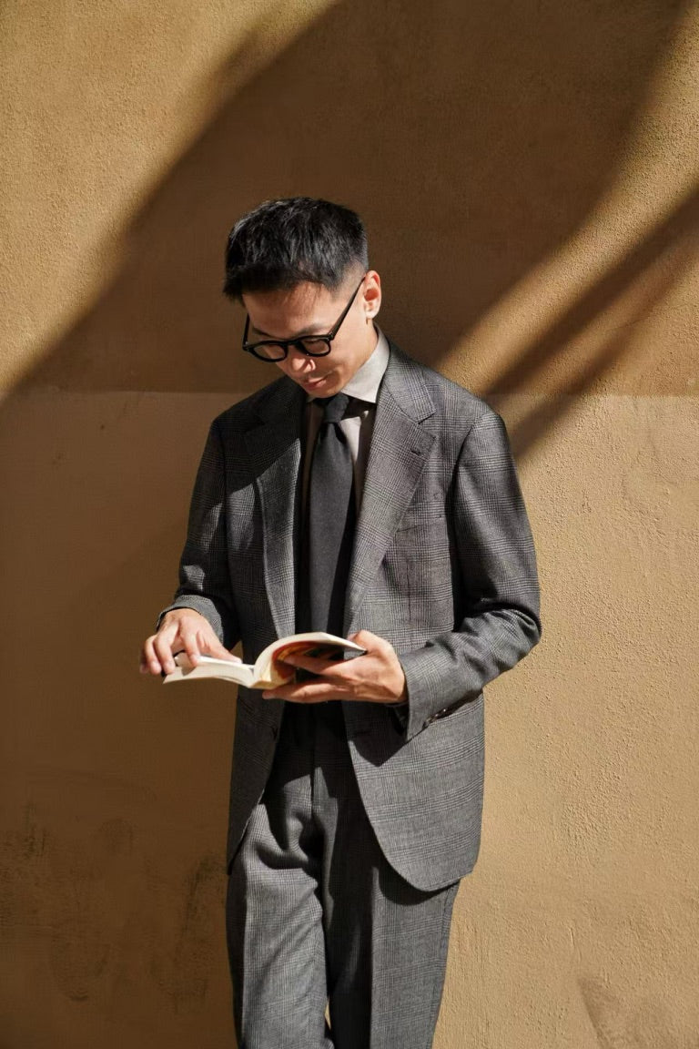 MTO Grey Glen Check Wool Suit #388