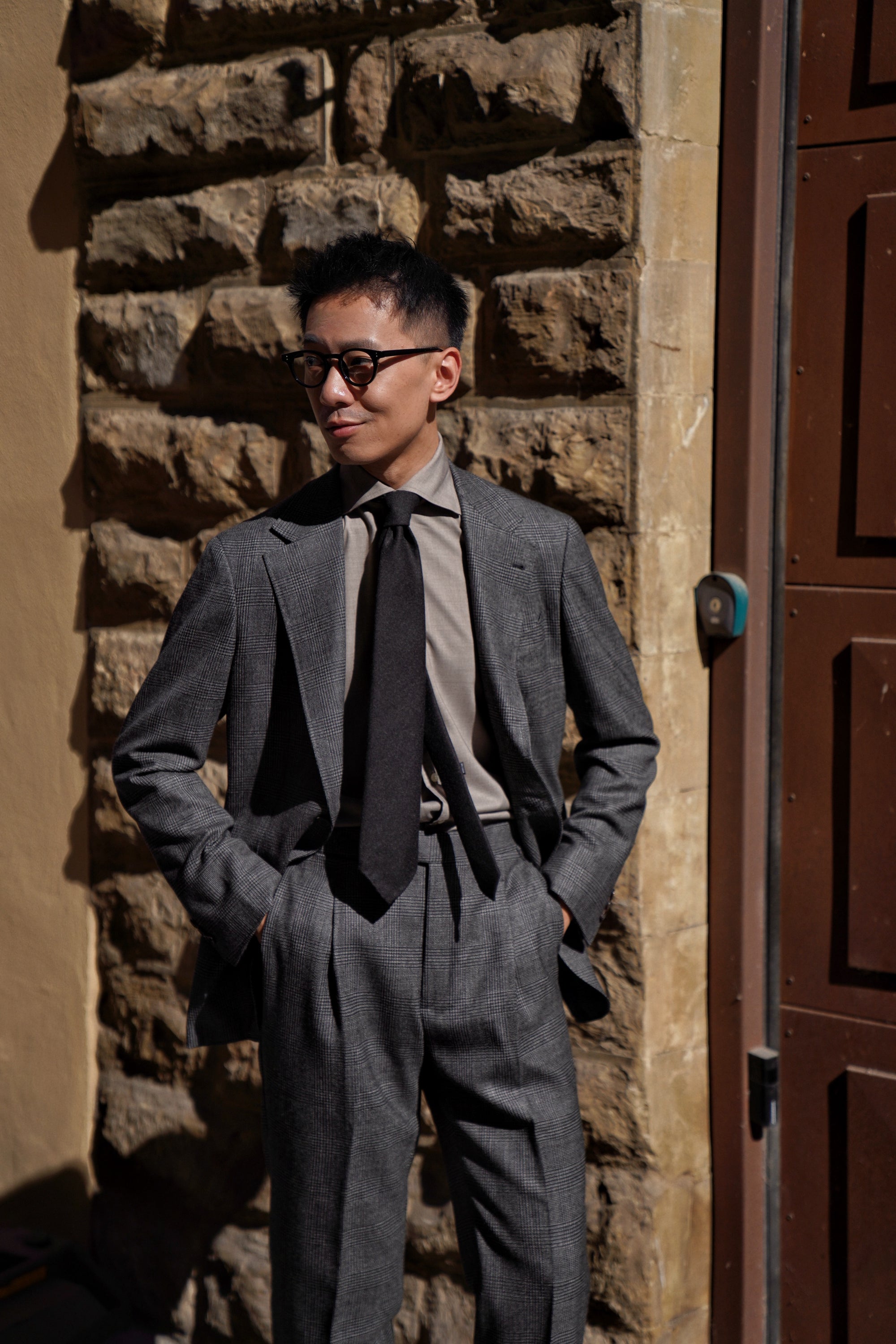 MTO Grey Glen Check Wool Suit #388