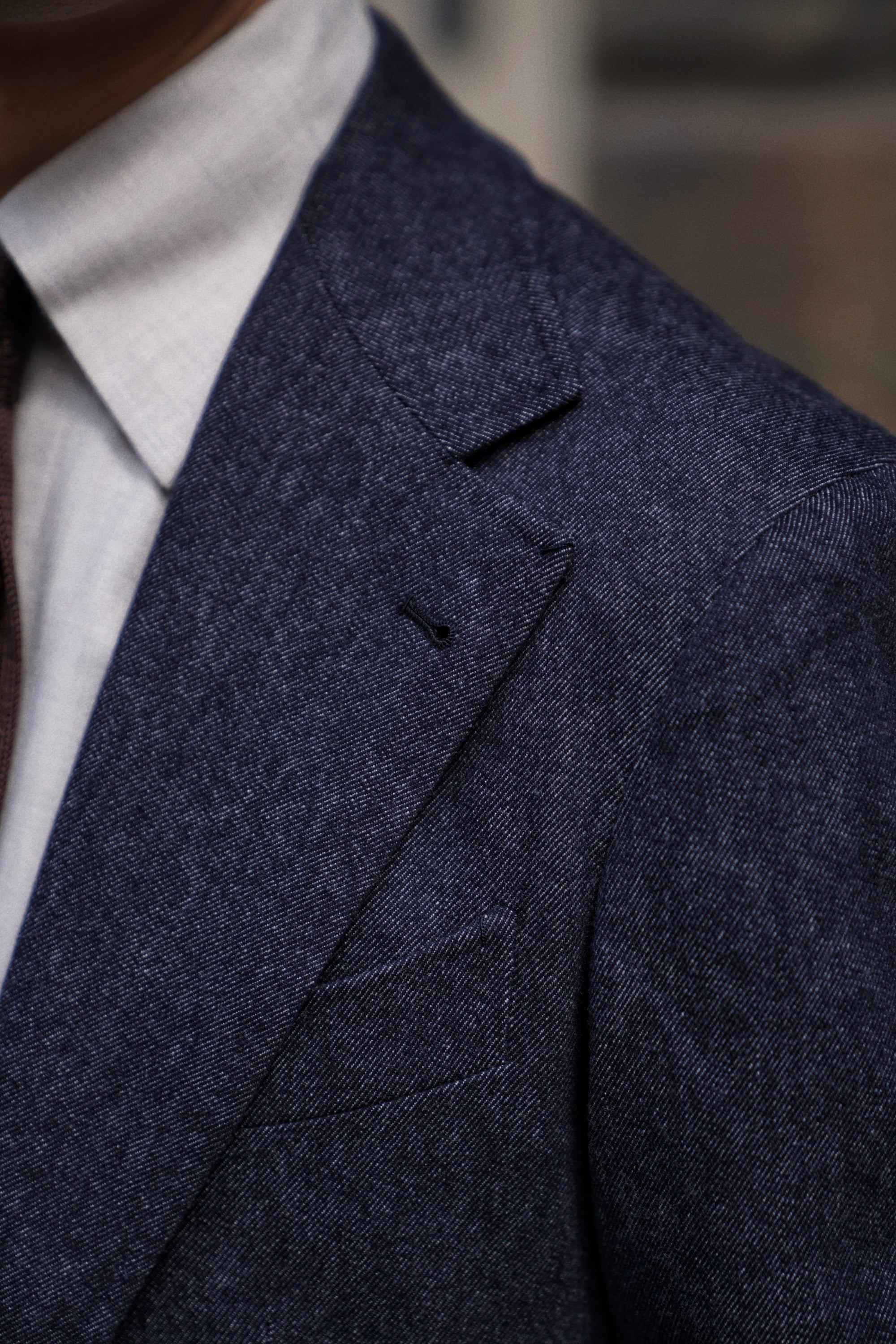 MTO Navy Denim 150s Wool Flannel Suit