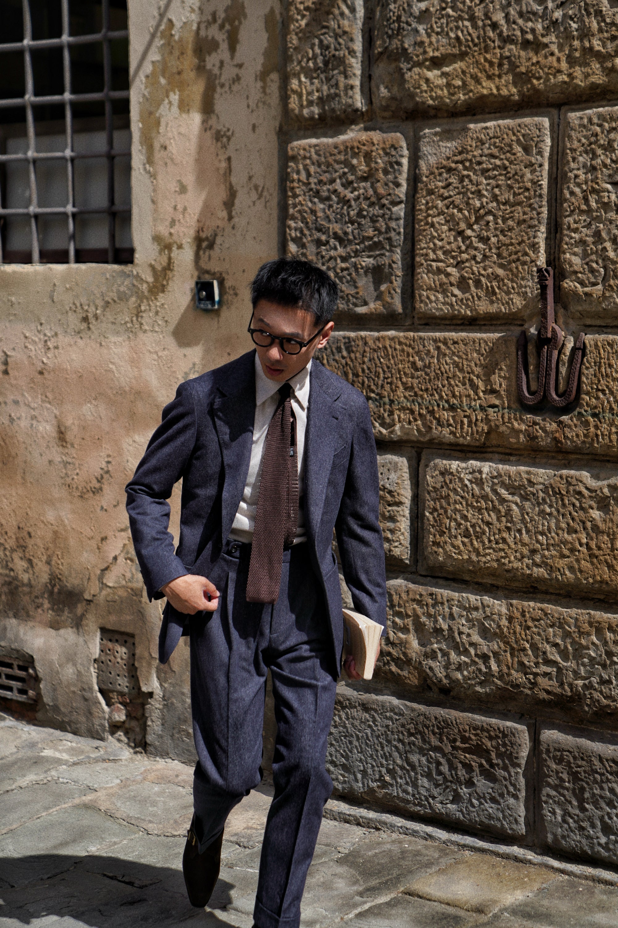 MTO Navy Denim 150s Wool Flannel Suit
